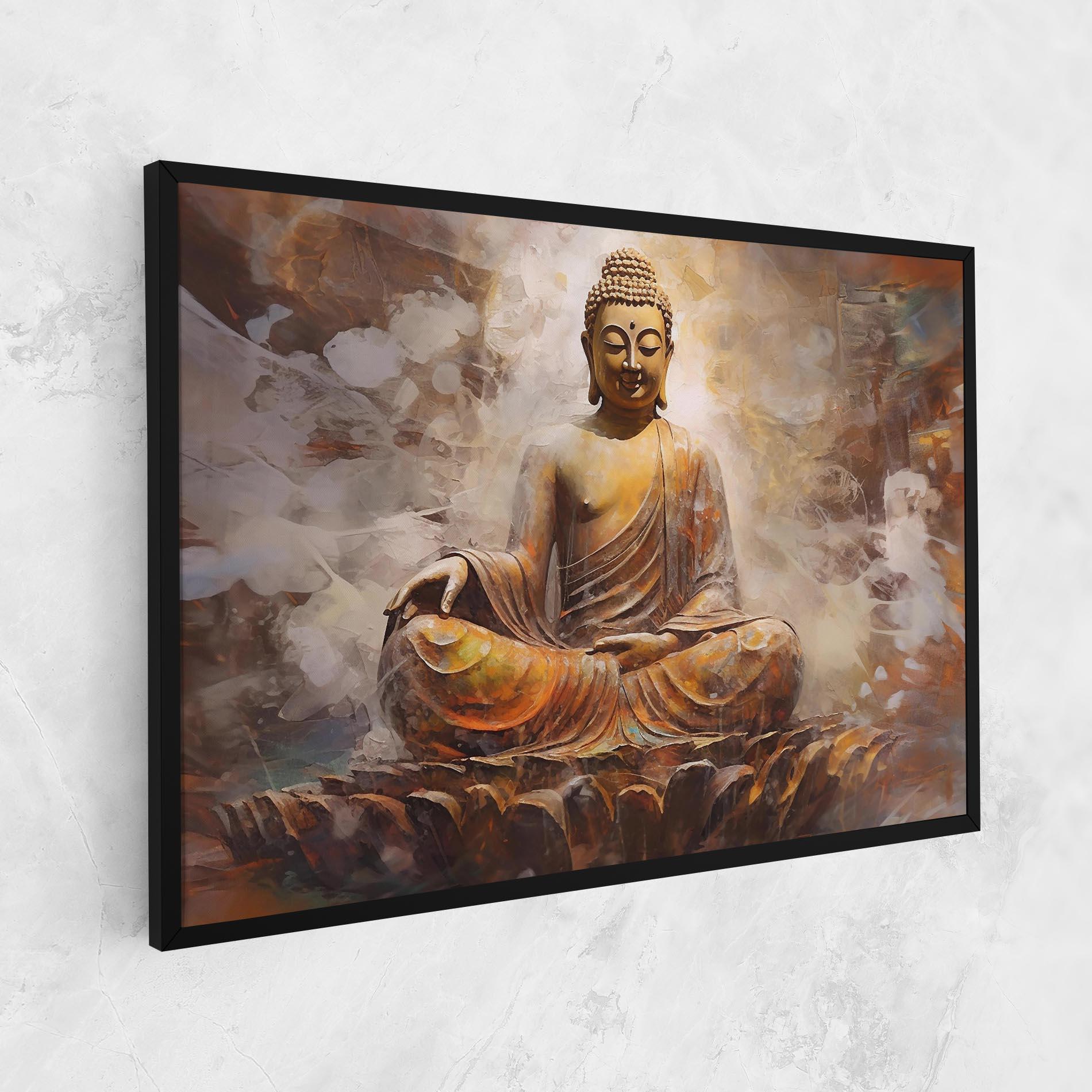 Tablou Canvas Cream Orange Buddha mockup 1