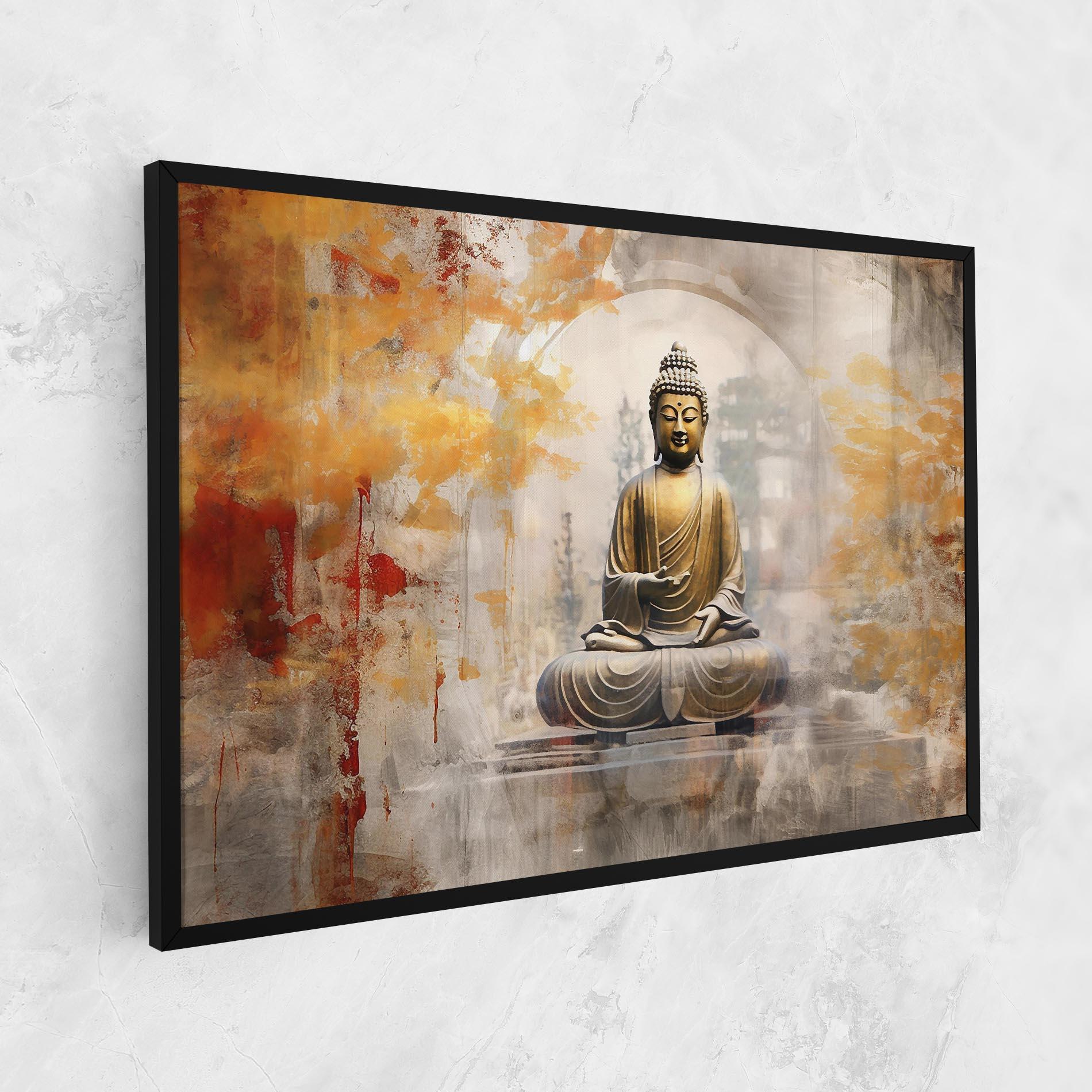 Tablou Canvas Grey Gold Buddha mockup 1