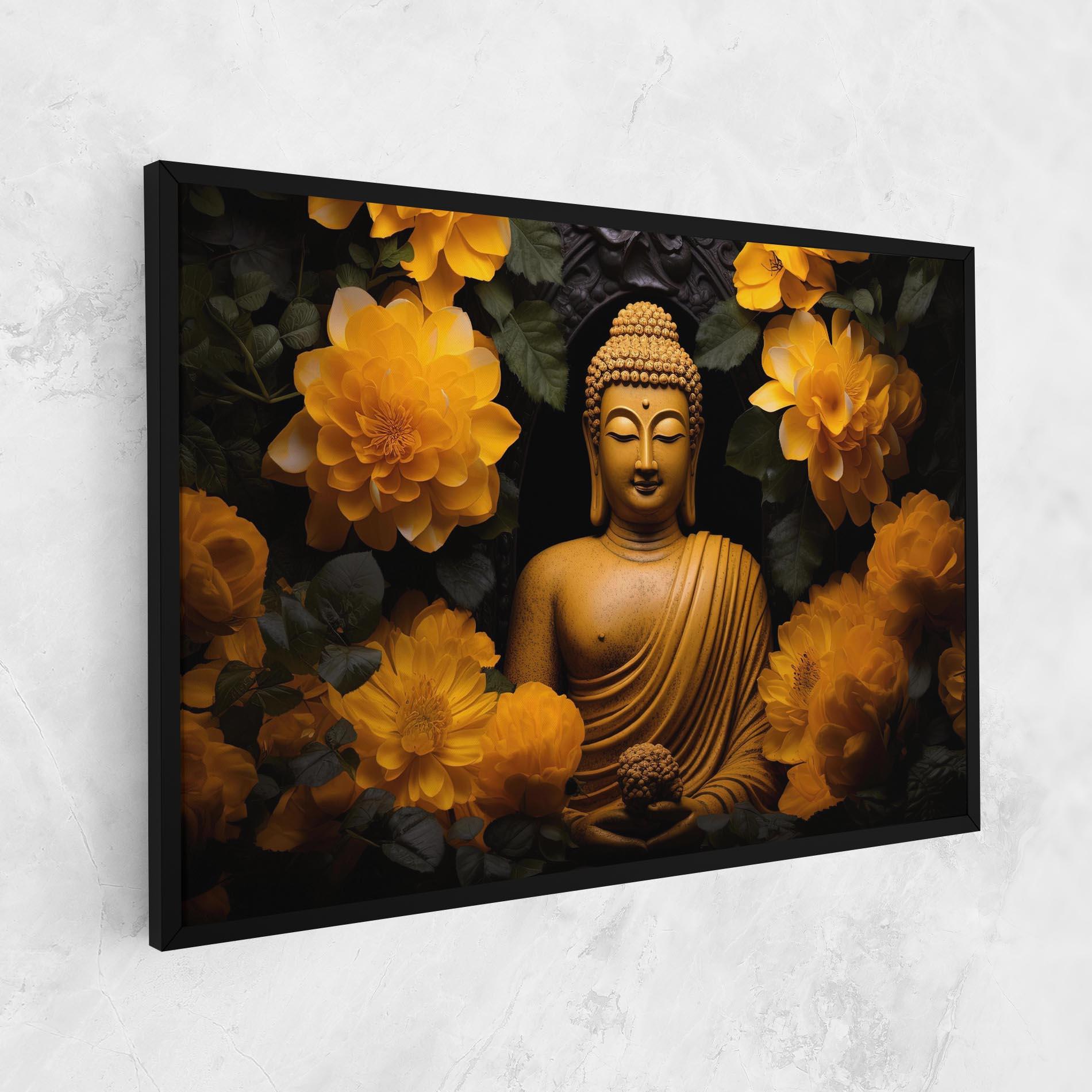 Tablou Canvas Vecteezy_buddha Statue Surrounded By Yellow Flowers Ai Generated_27745002_860 mockup 1
