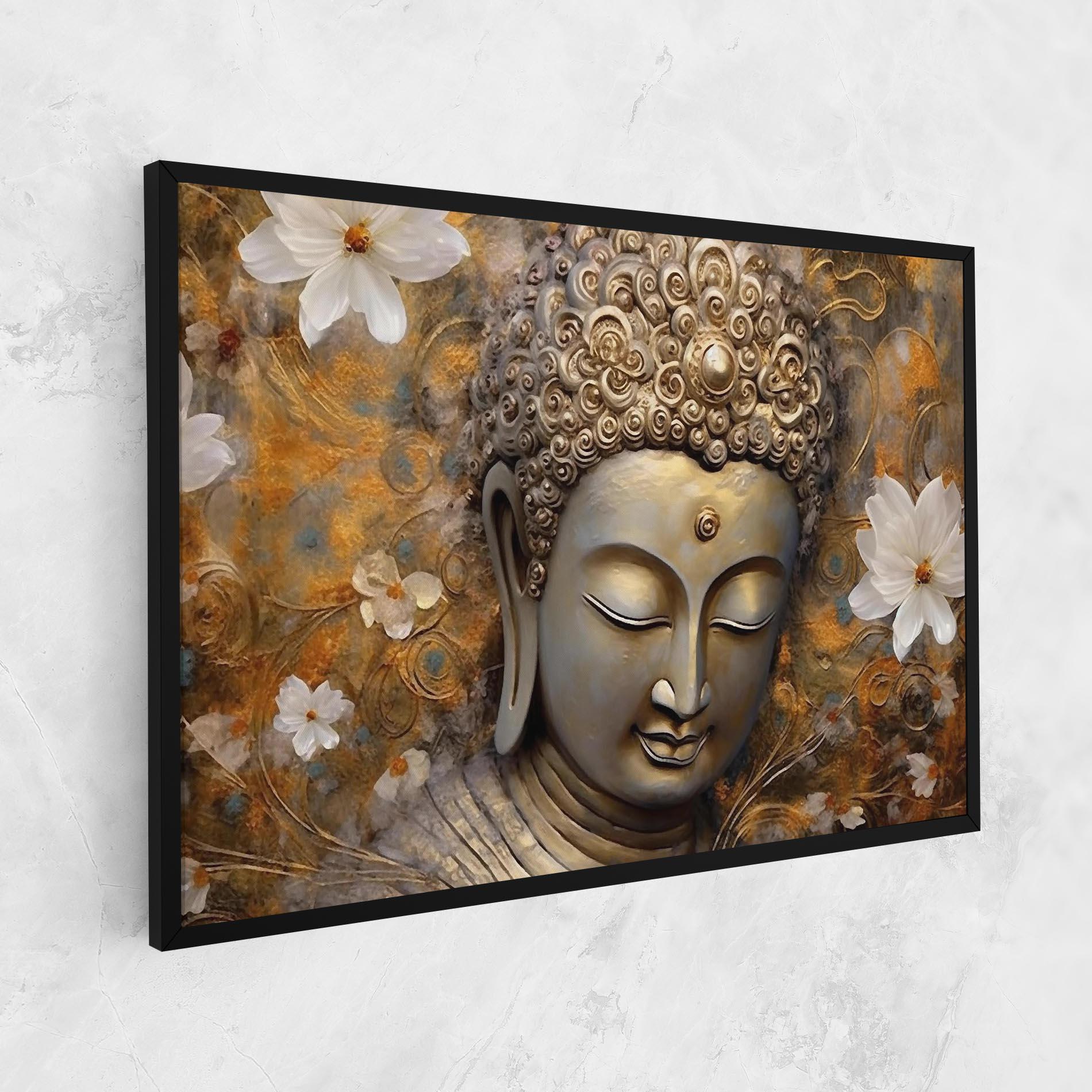 Tablou Canvas White Flower Buddha Art mockup 1
