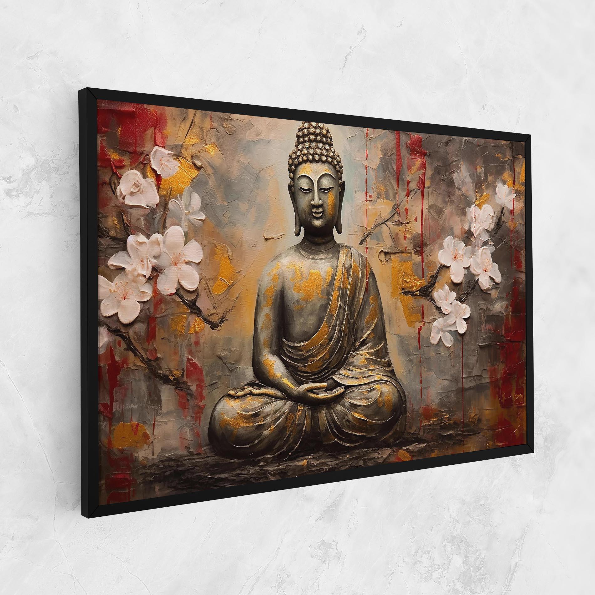Tablou Canvas White Red Buddha mockup 1