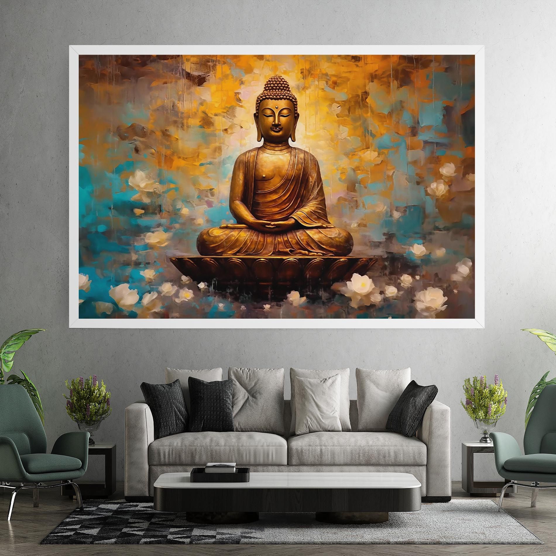 Blue Gold Buddha mockup 7