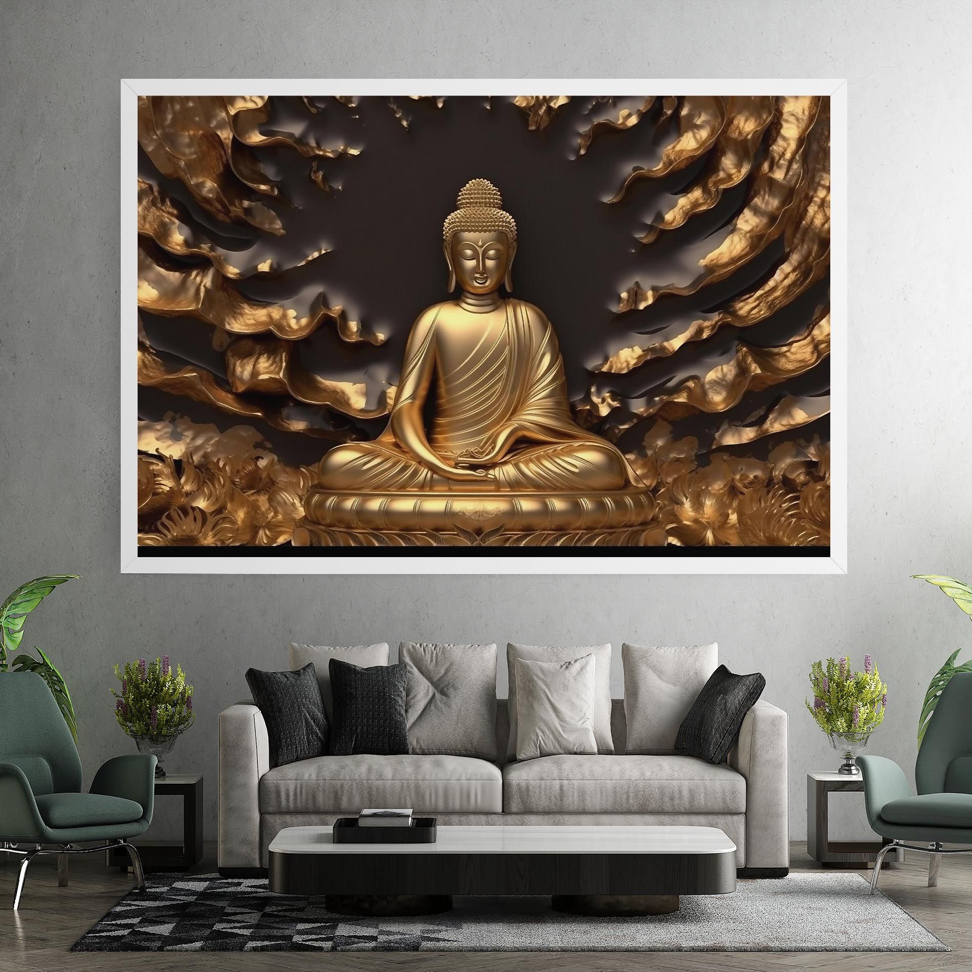 Gold 3d Buddha mockup 7