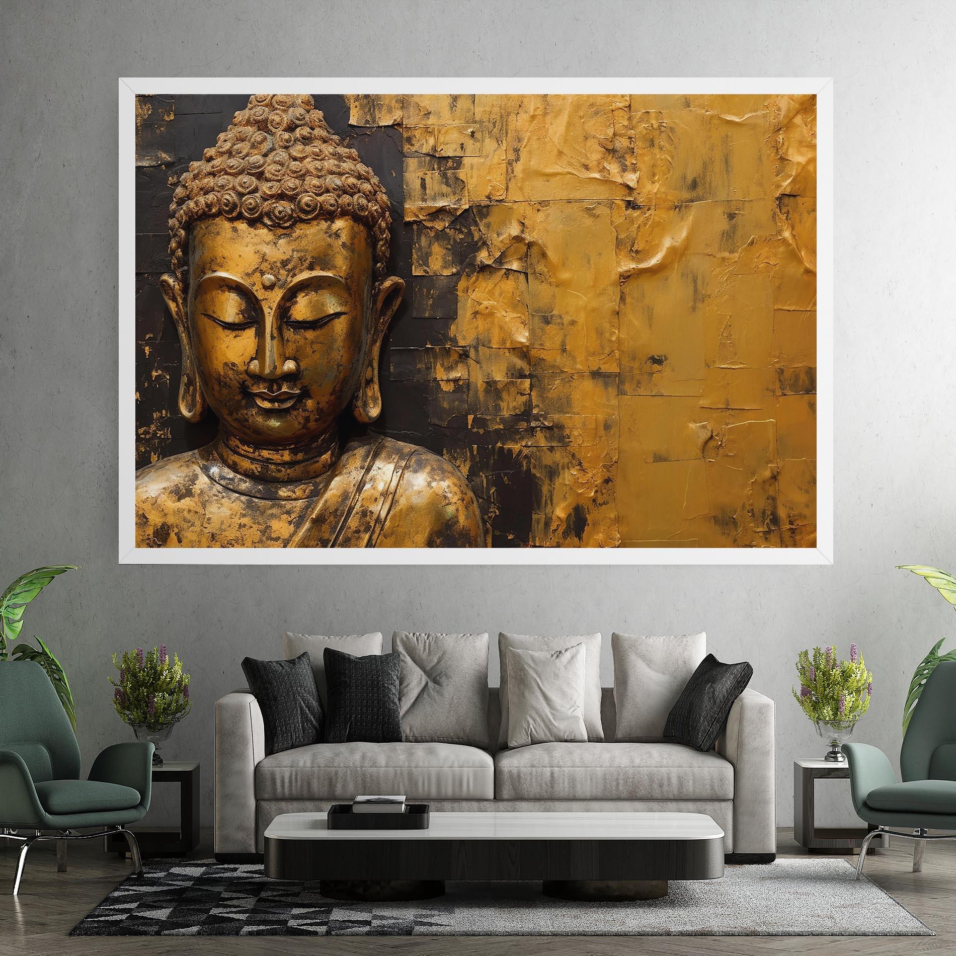 Tablou Canvas Gold Paint Buddha mockup 7