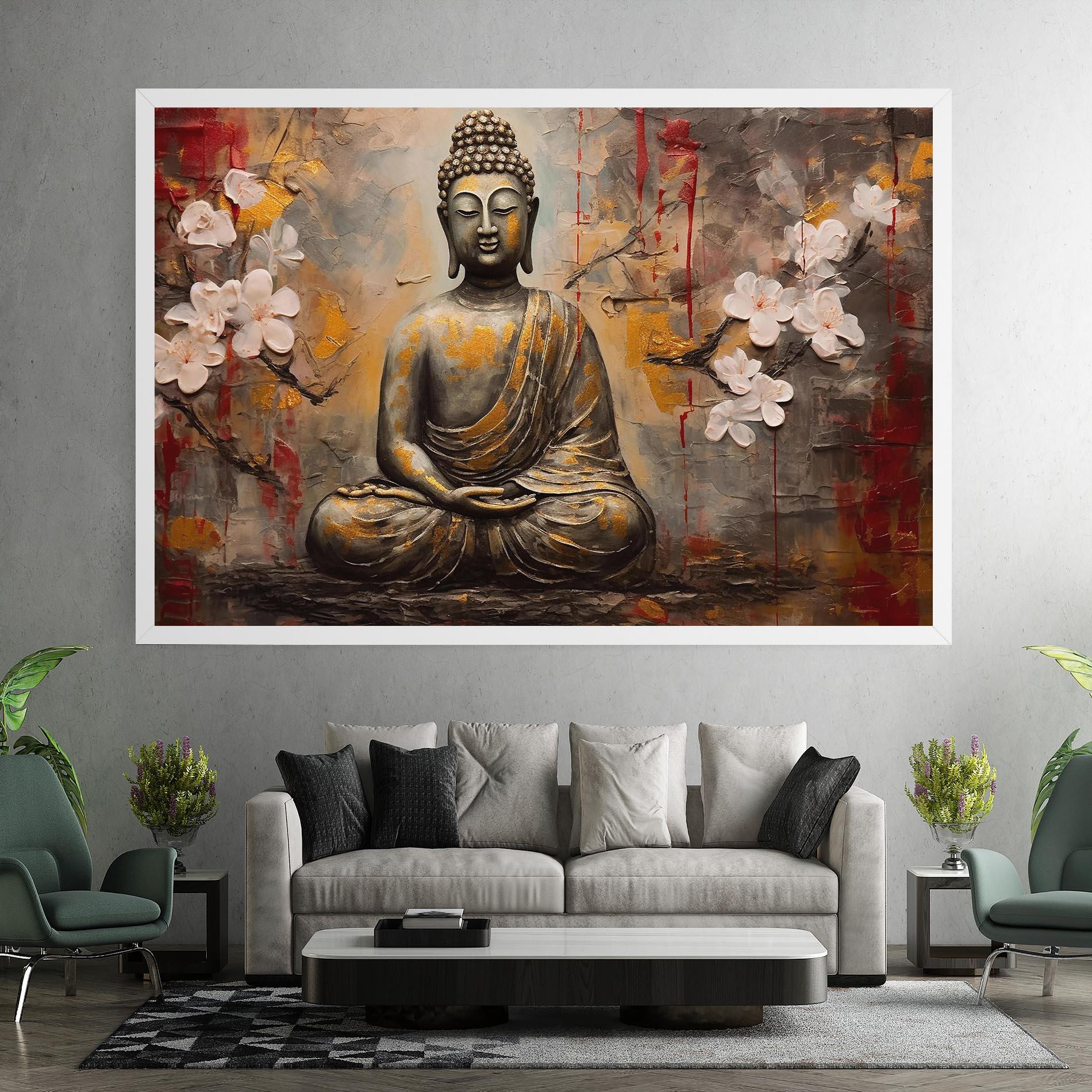 Tablou Canvas White Red Buddha mockup 7