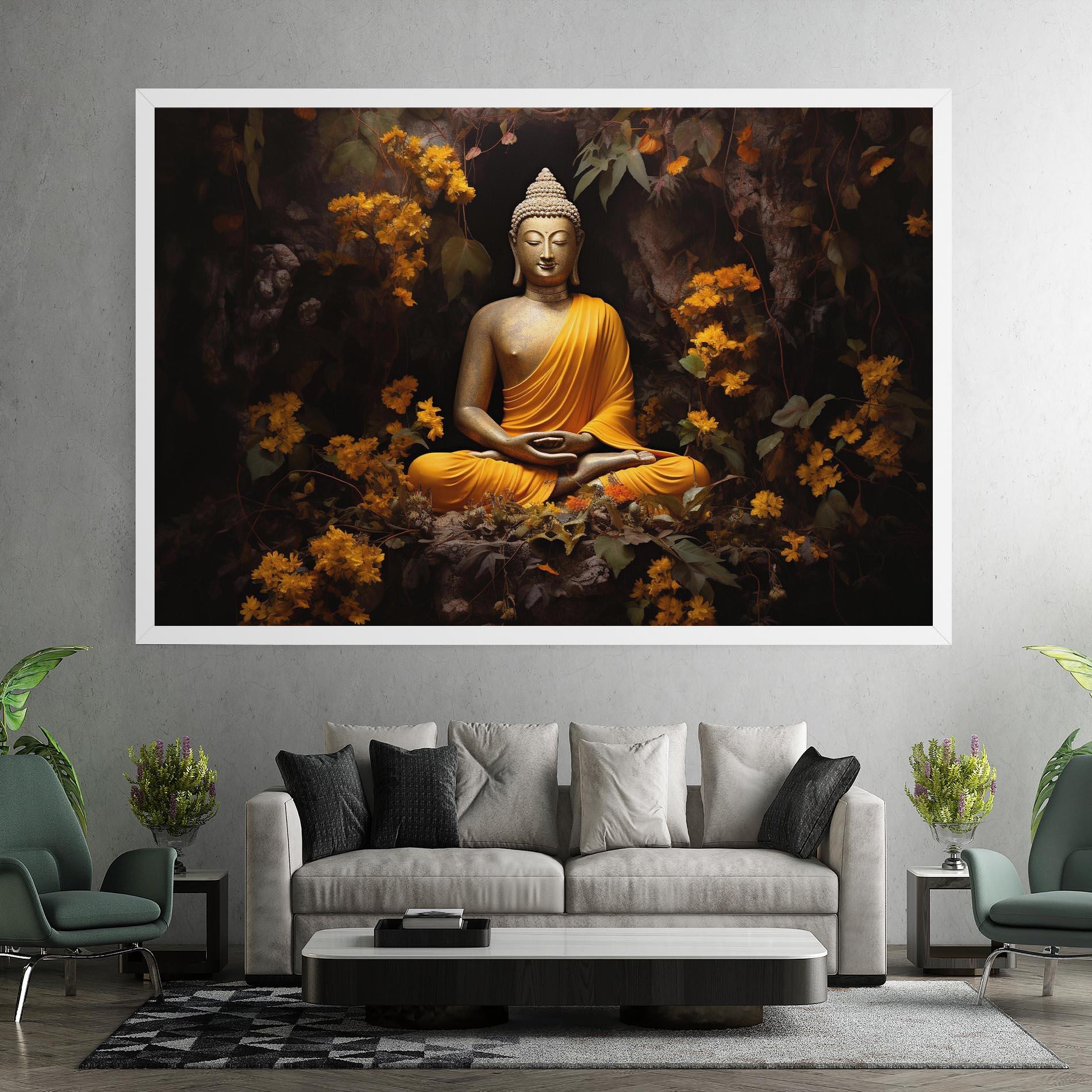 Tablou Canvas Yellow Light Buddha mockup 7