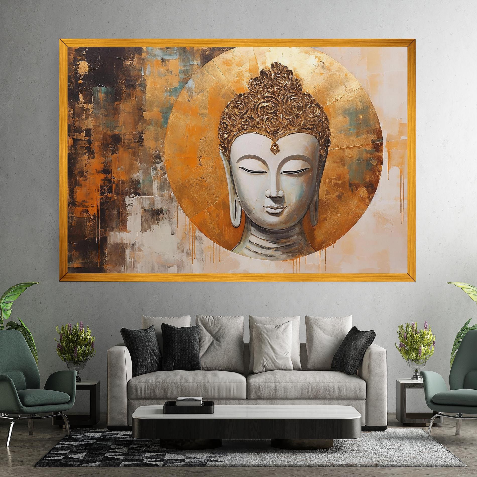 Cream Circle Buddha mockup 7
