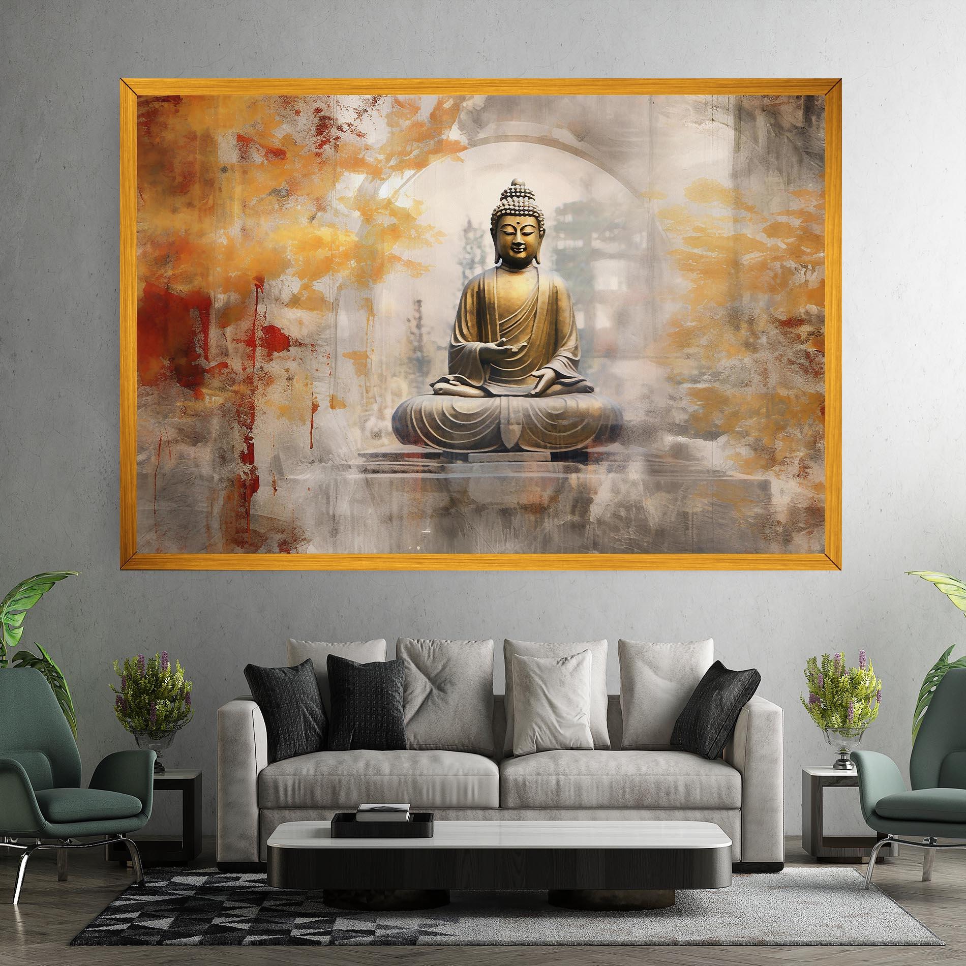 Tablou Canvas Grey Gold Buddha mockup 7