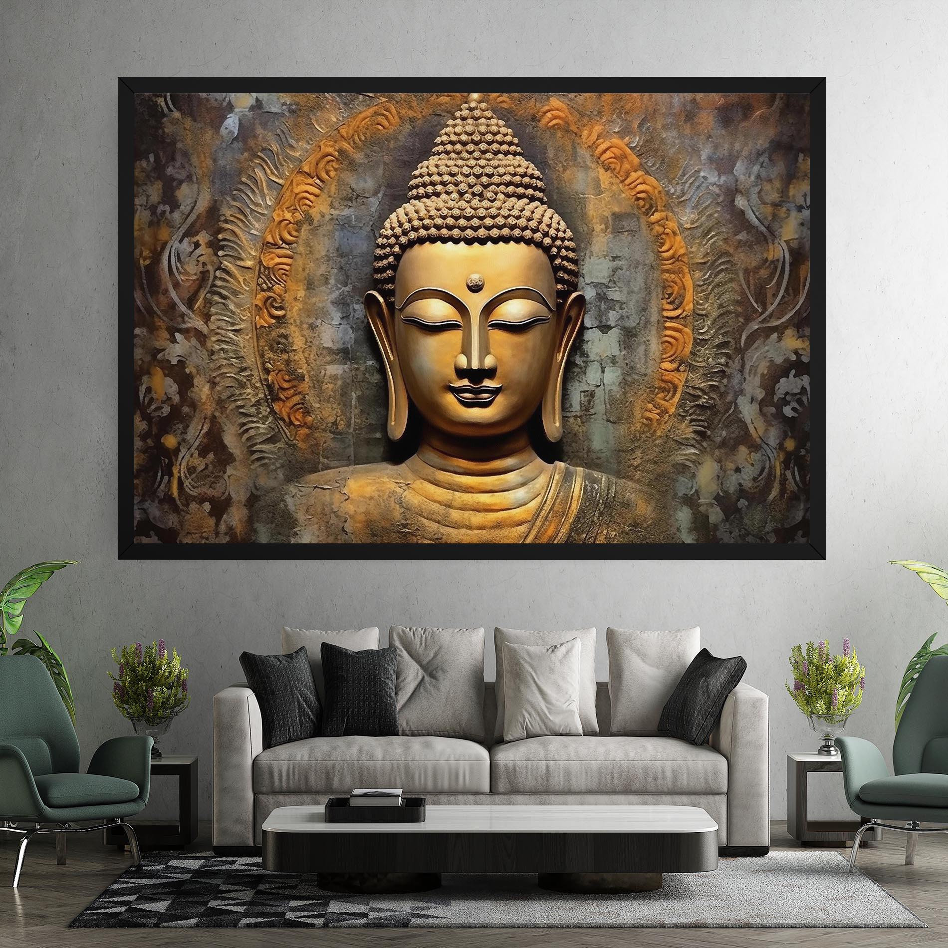 Tablou Canvas Buddha 3d Head mockup 7