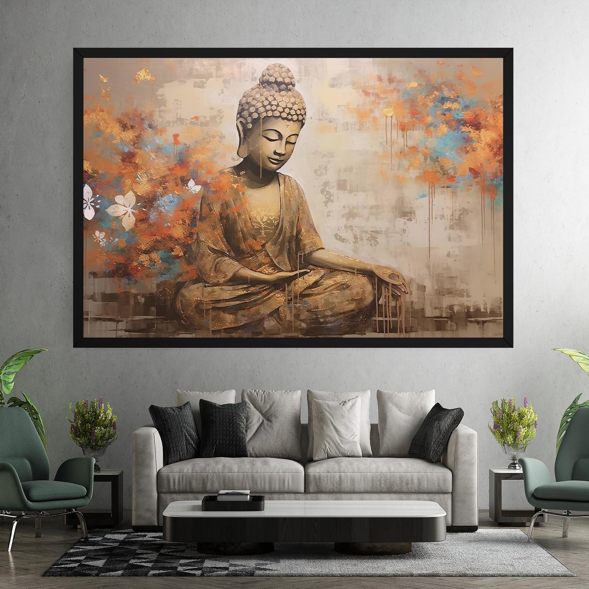 Tablou Canvas Buddha Cream Blue mockup 7