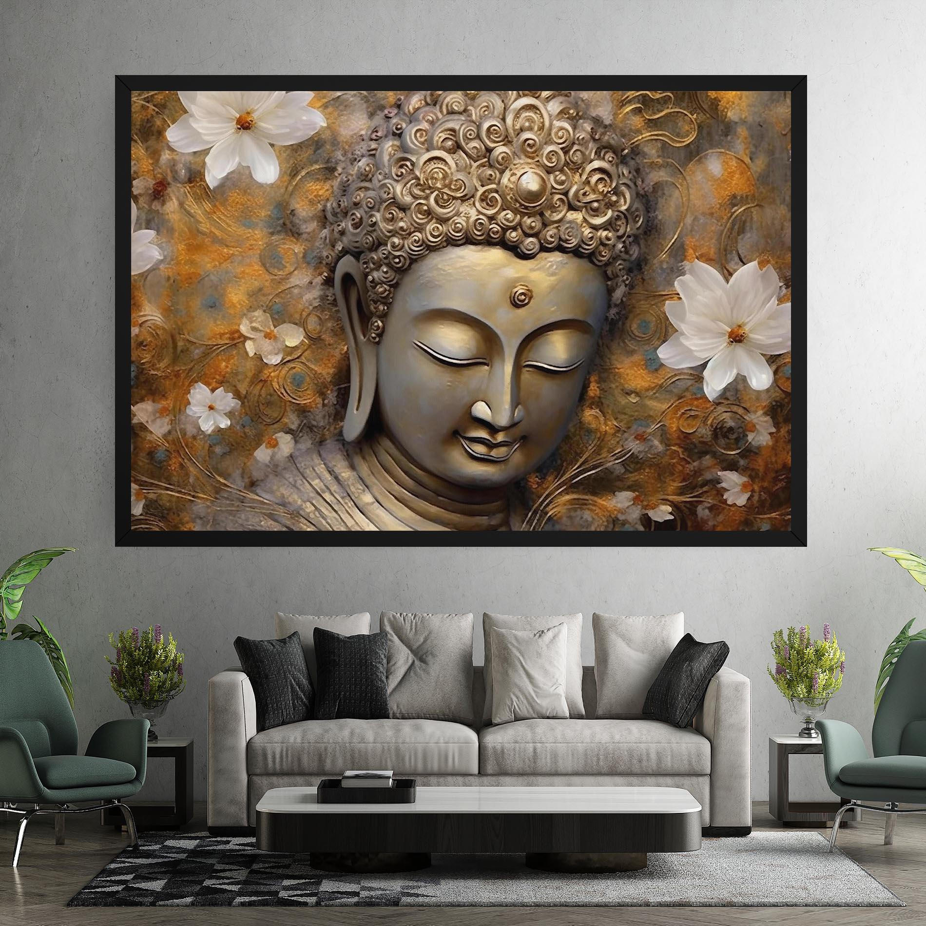 Tablou Canvas White Flower Buddha Art mockup 7