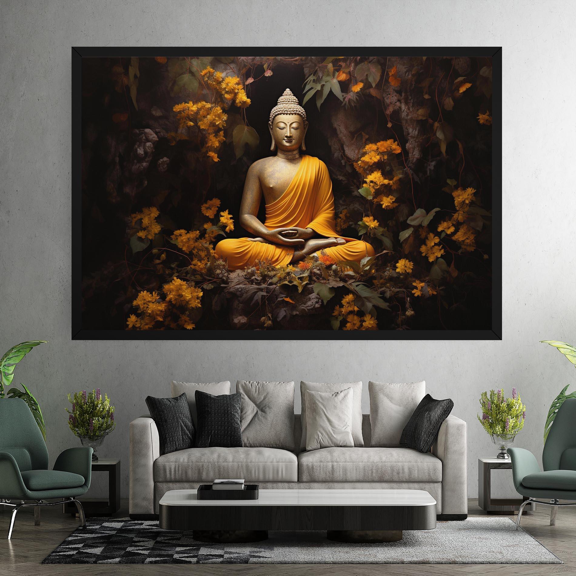 Tablou Canvas Yellow Light Buddha mockup 7