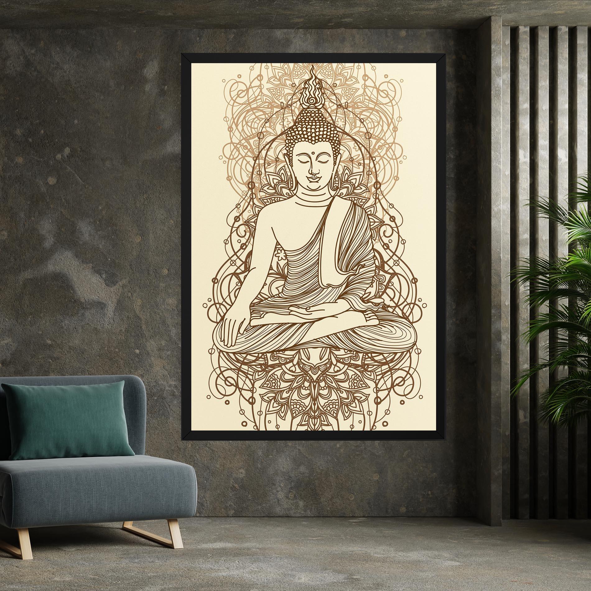 Tablou Canvas Brown Line Buddha mockup 7