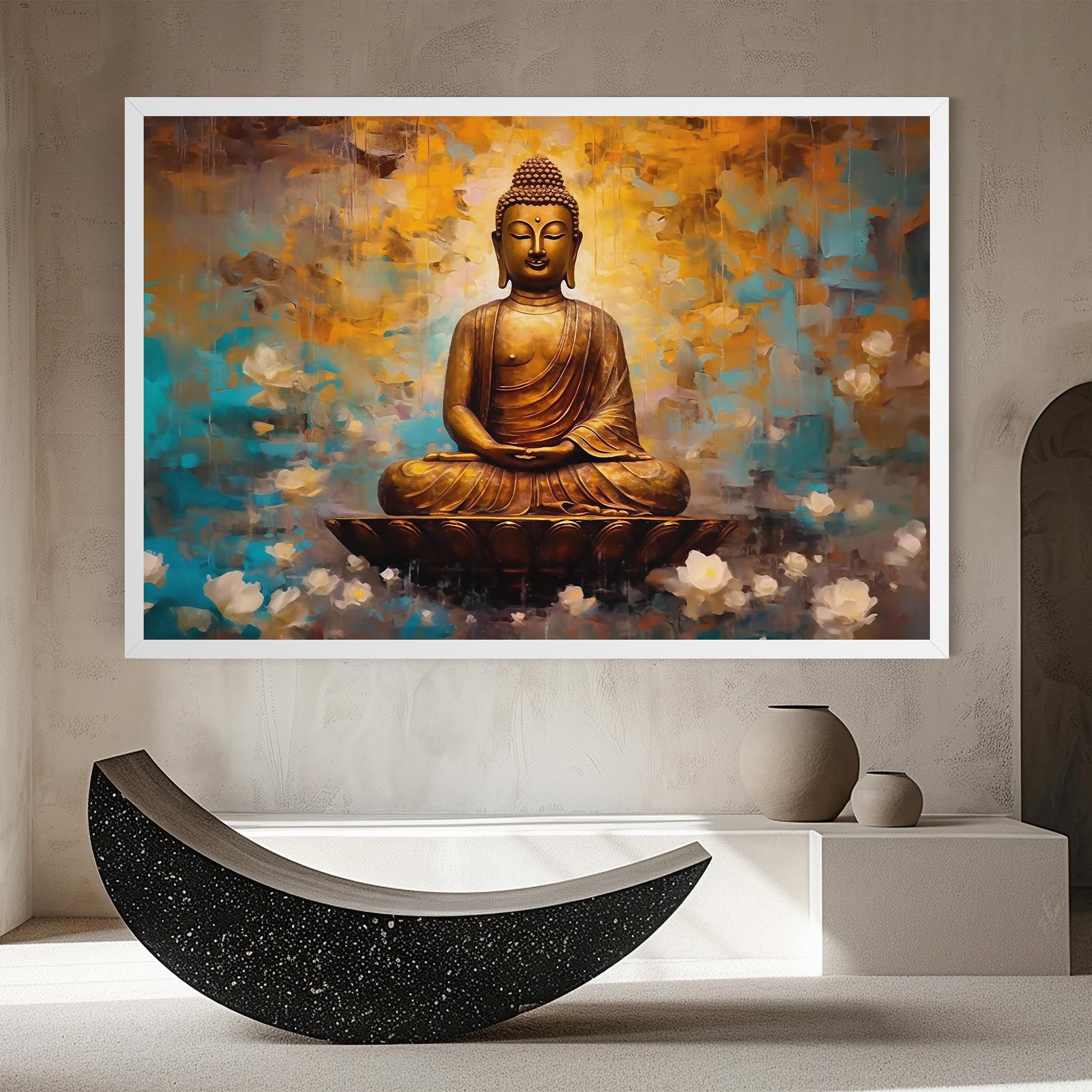Blue Gold Buddha mockup 8