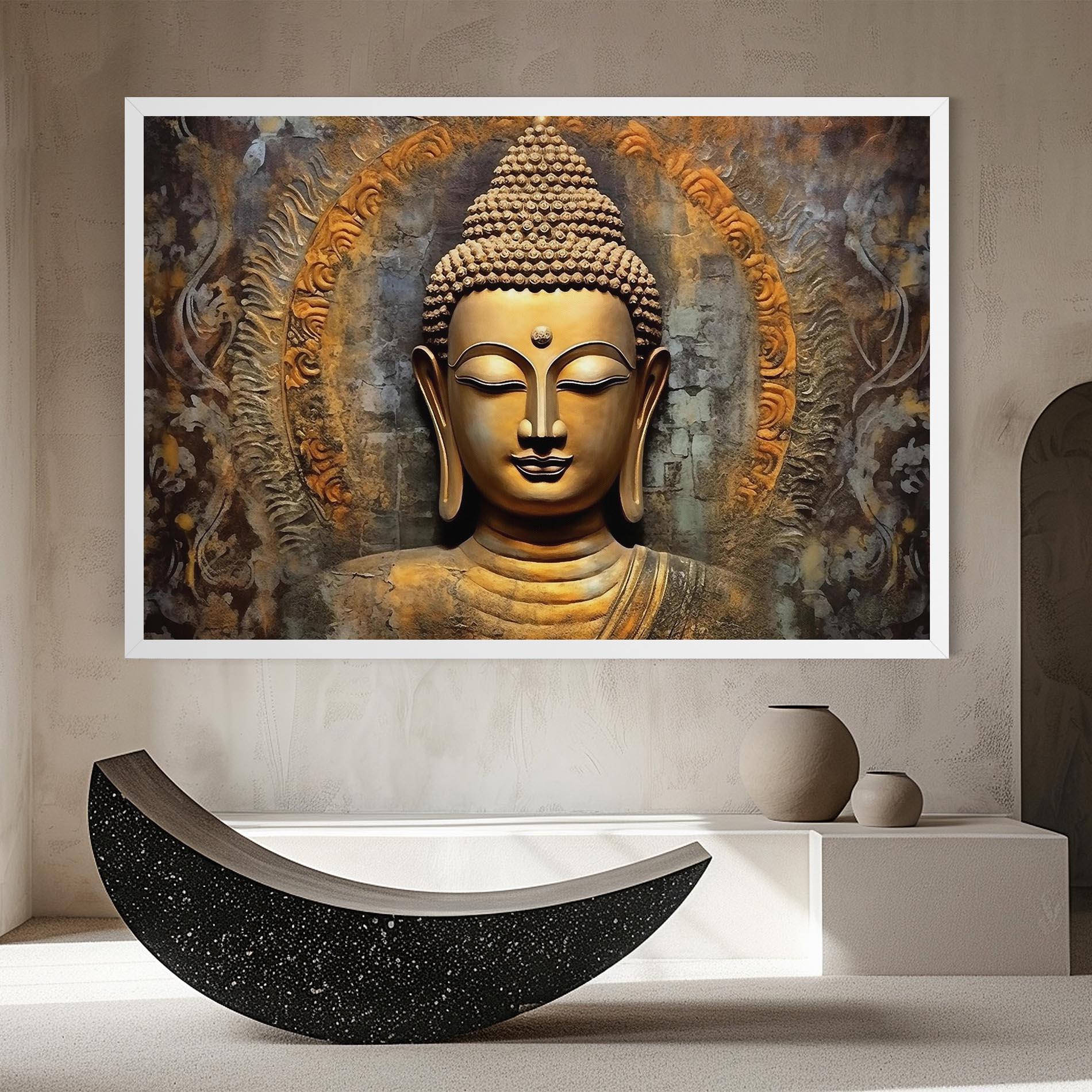 Tablou Canvas Buddha 3d Head mockup 8