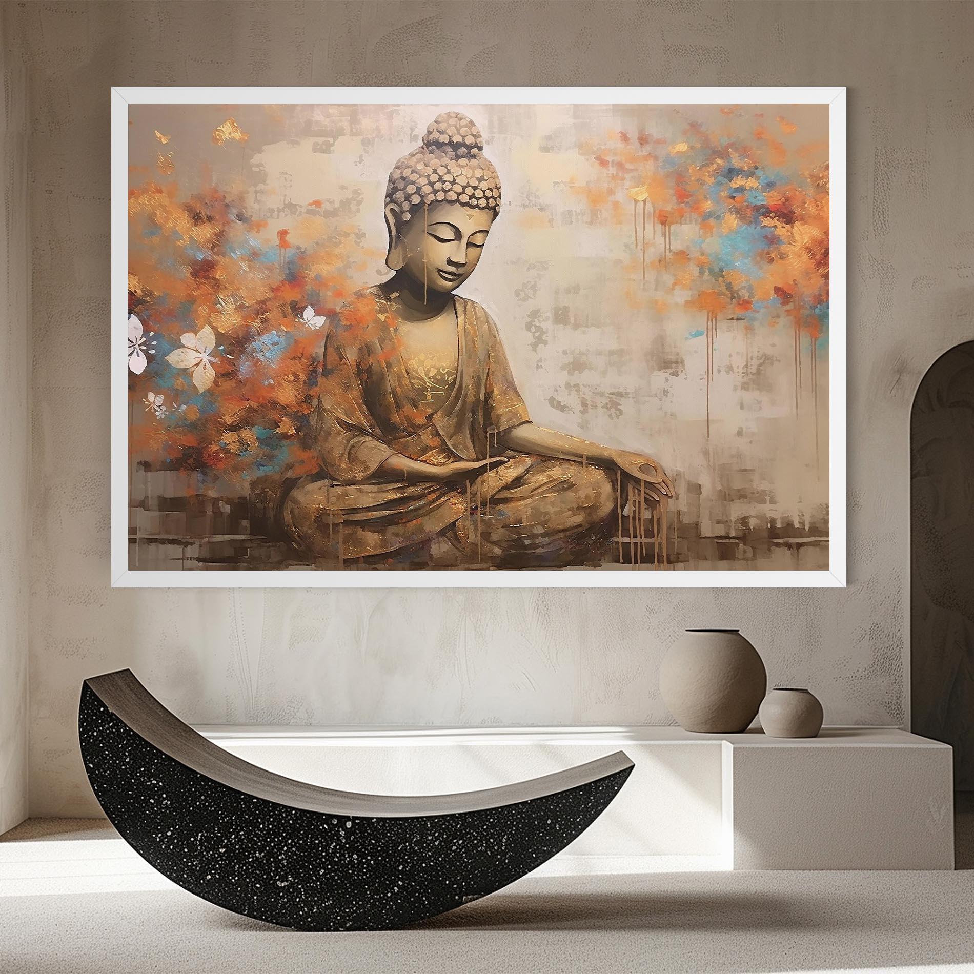 Tablou Canvas Buddha Cream Blue mockup 8
