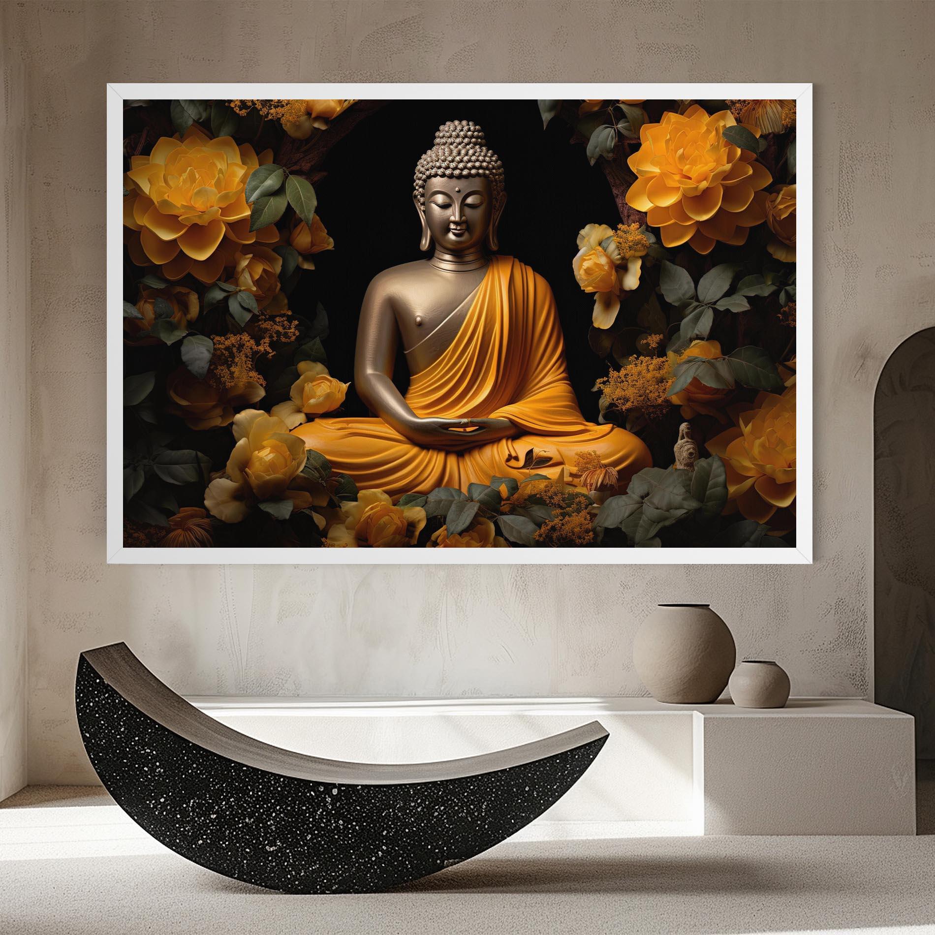 Tablou Canvas Gold Buddha Flower mockup 8