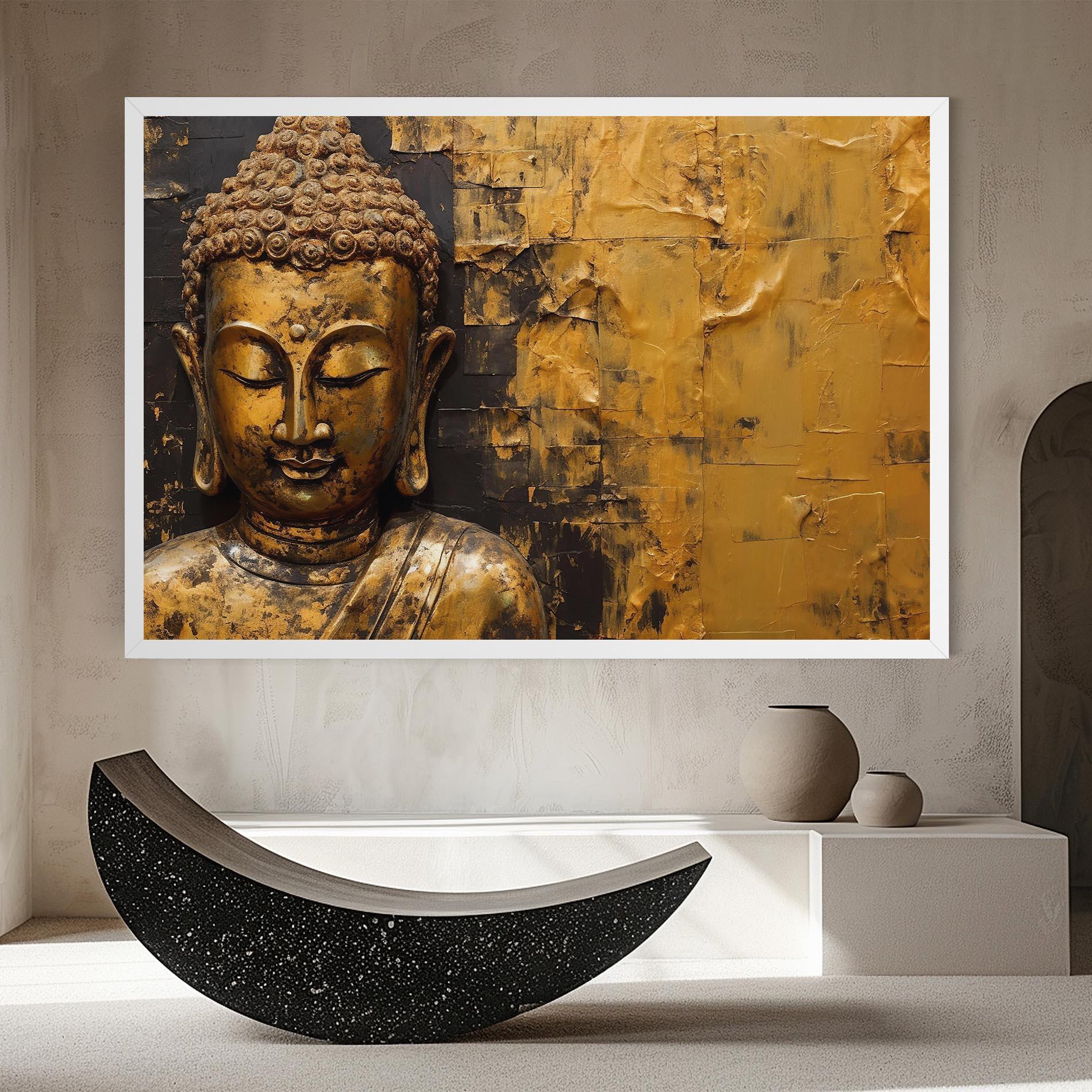 Tablou Canvas Gold Paint Buddha mockup 8