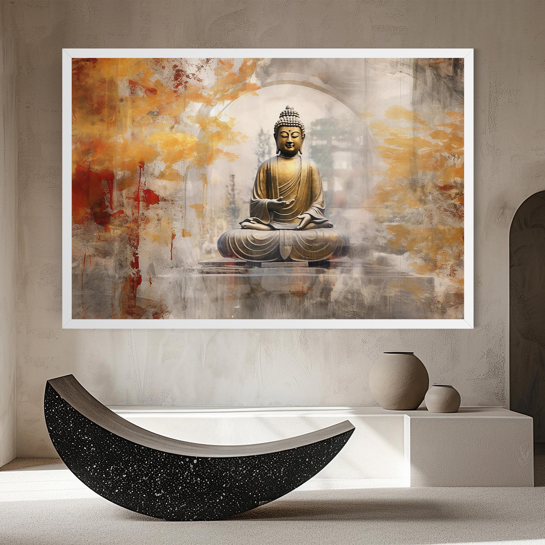 Tablou Canvas Grey Gold Buddha mockup 8