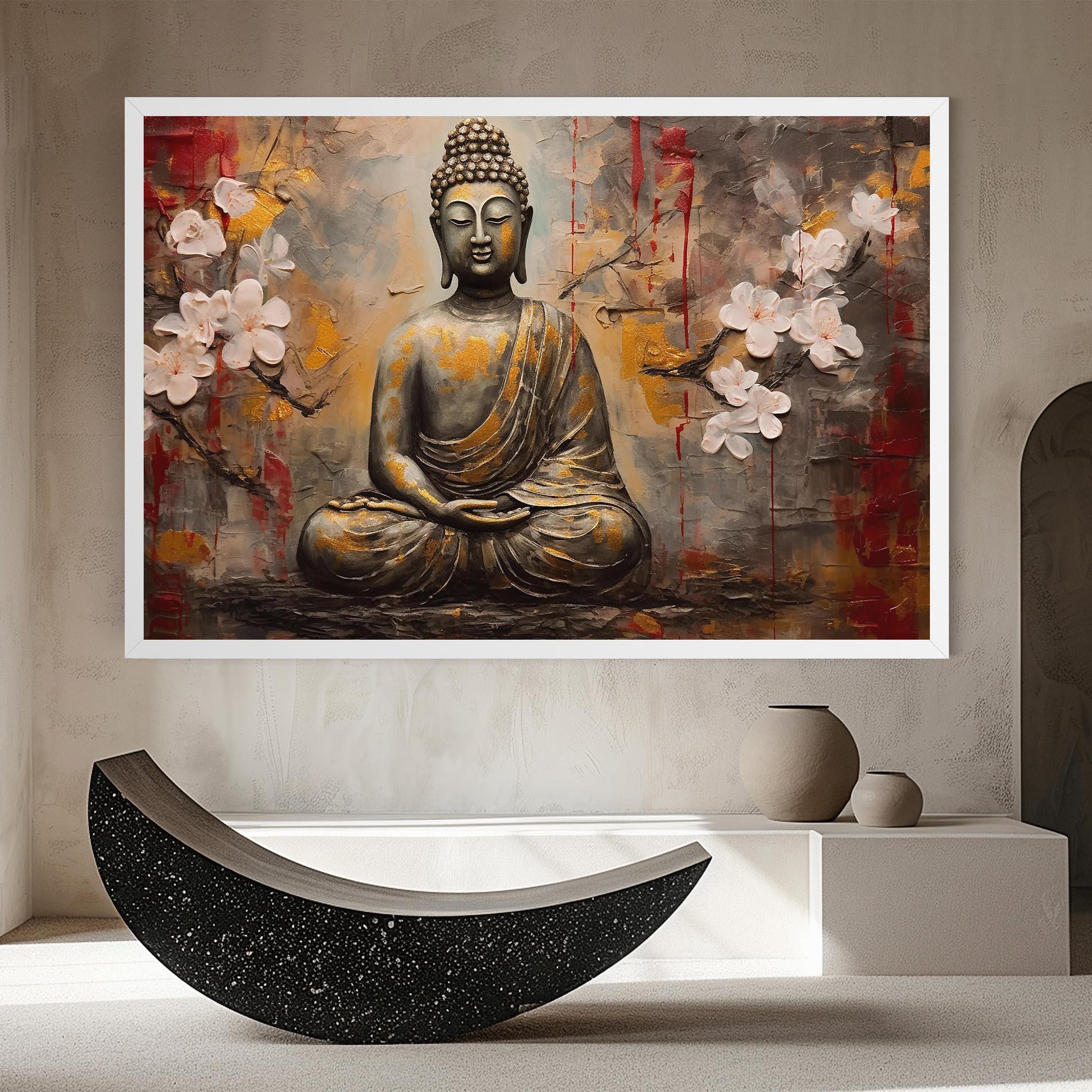 Tablou Canvas White Red Buddha mockup 8