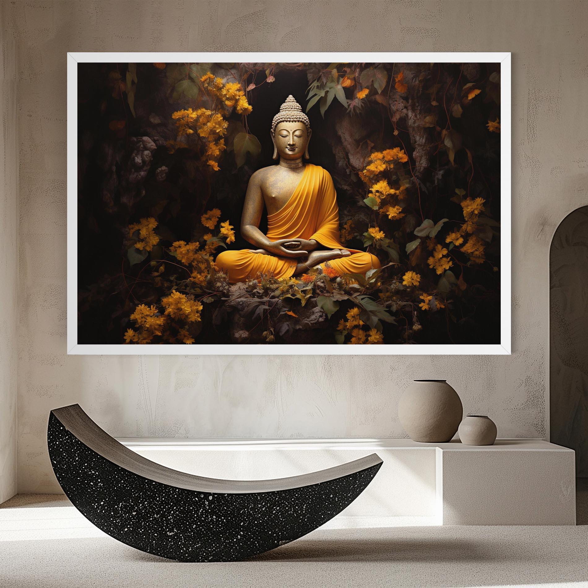 Tablou Canvas Yellow Light Buddha mockup 8