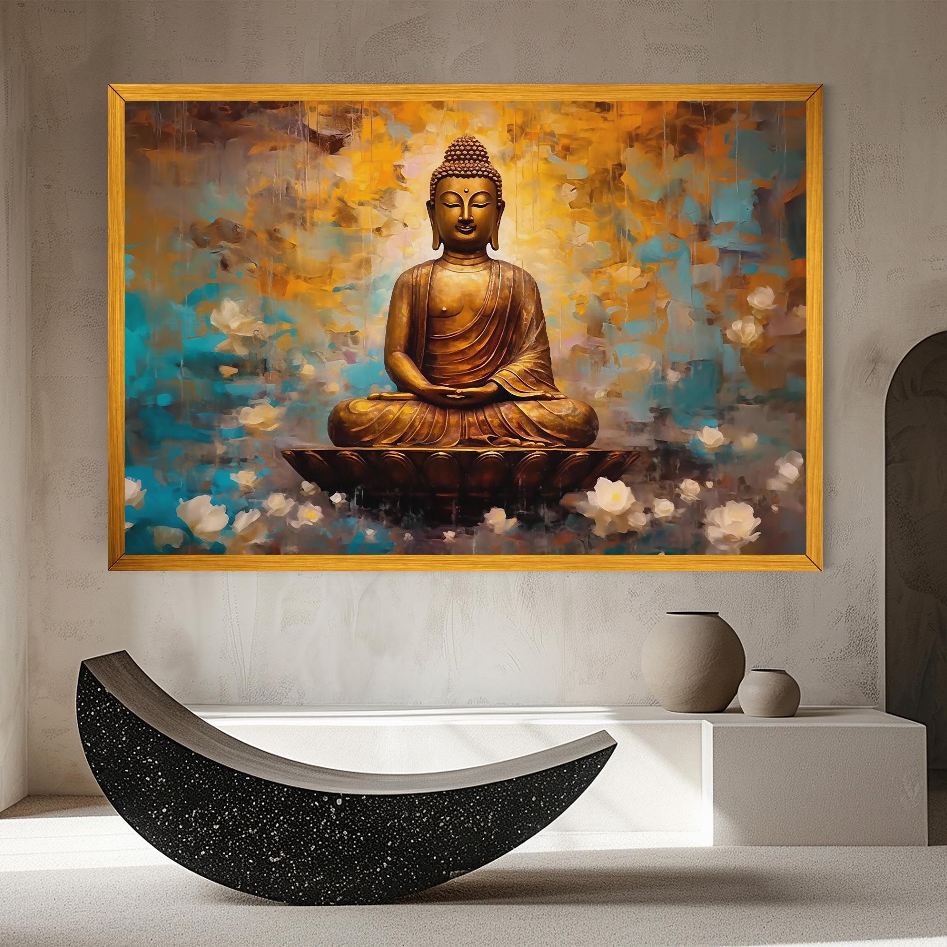 Blue Gold Buddha mockup 8