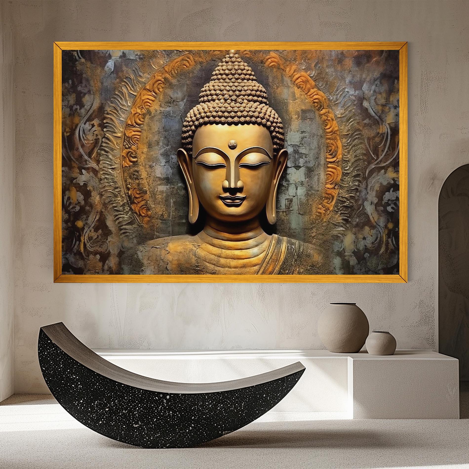 Tablou Canvas Buddha 3d Head mockup 8