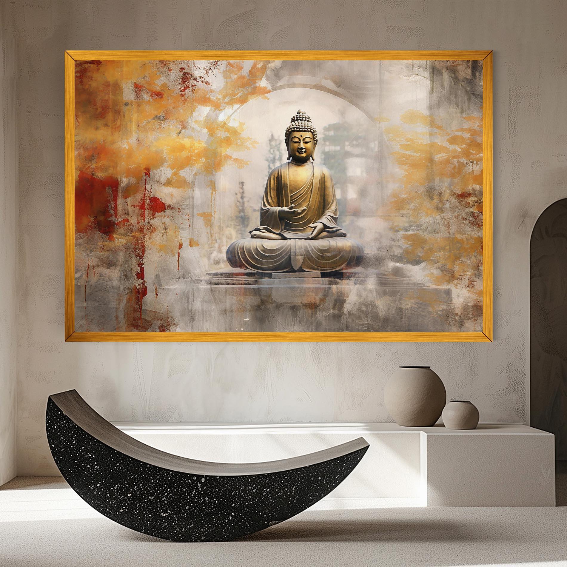 Tablou Canvas Grey Gold Buddha mockup 8