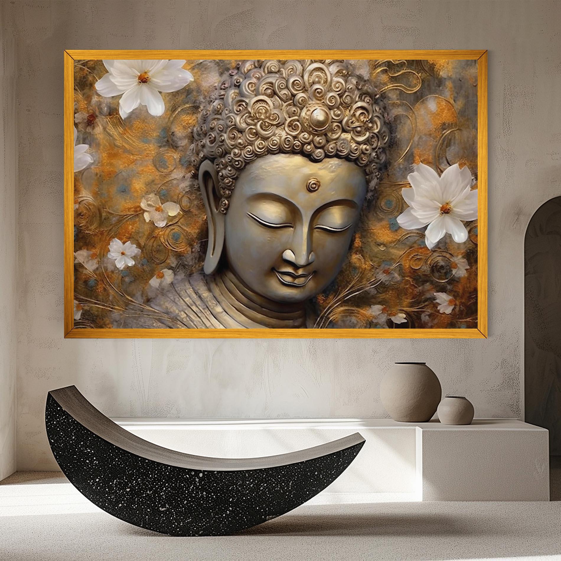 Tablou Canvas White Flower Buddha Art mockup 8