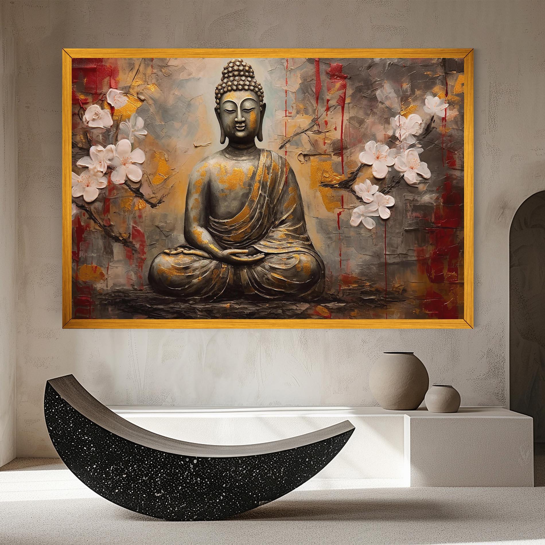 Tablou Canvas White Red Buddha mockup 8
