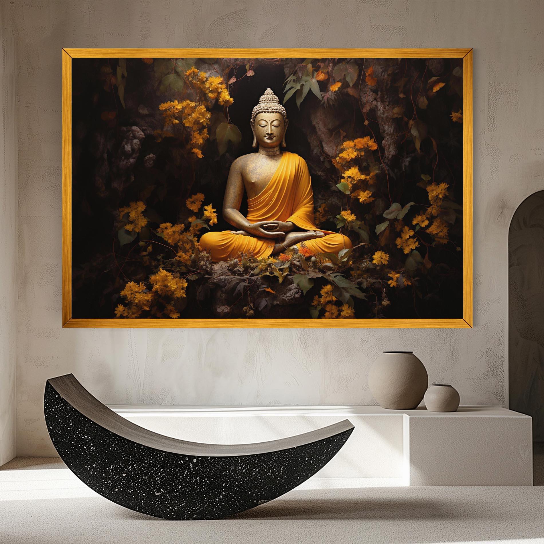 Tablou Canvas Yellow Light Buddha mockup 8