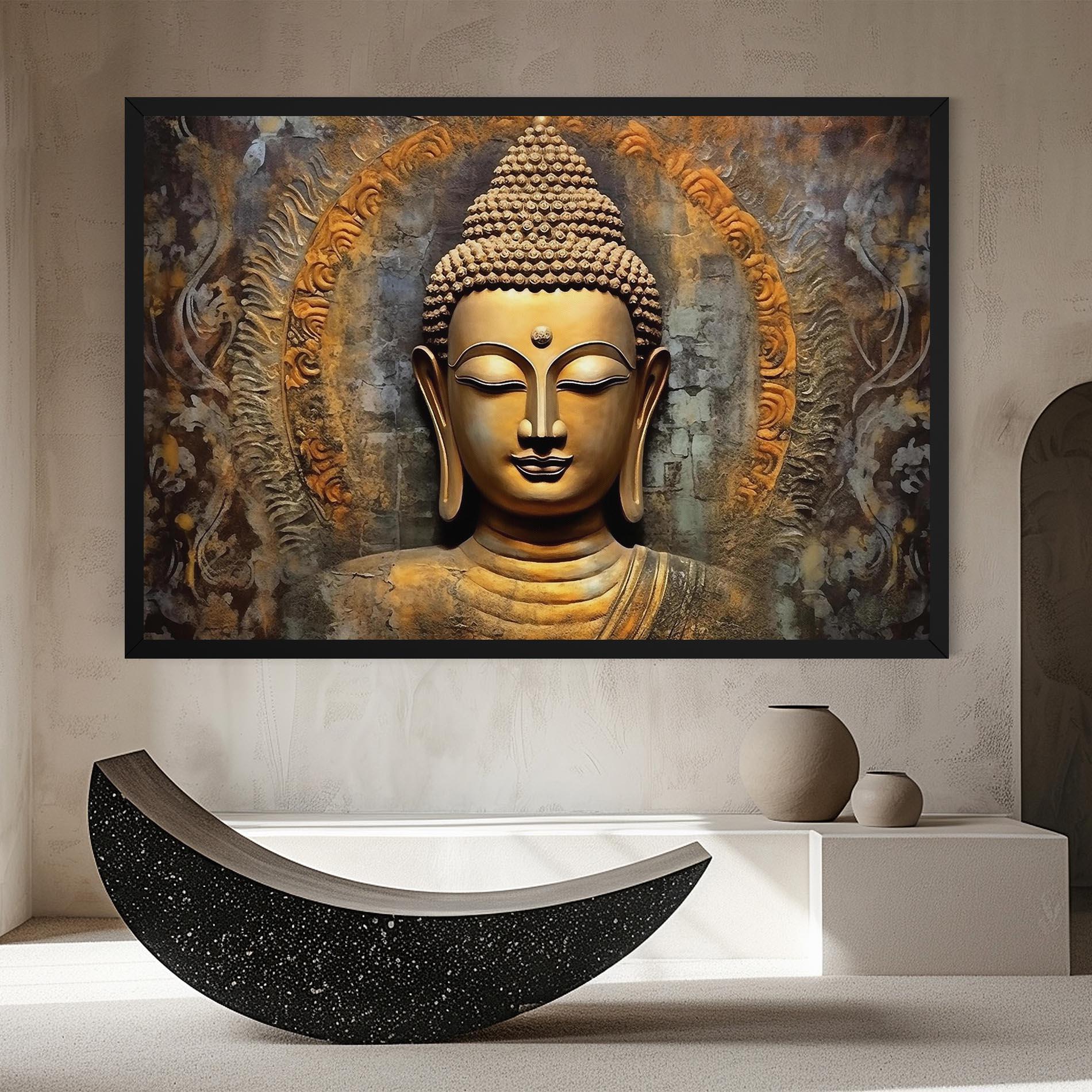 Tablou Canvas Buddha 3d Head mockup 8