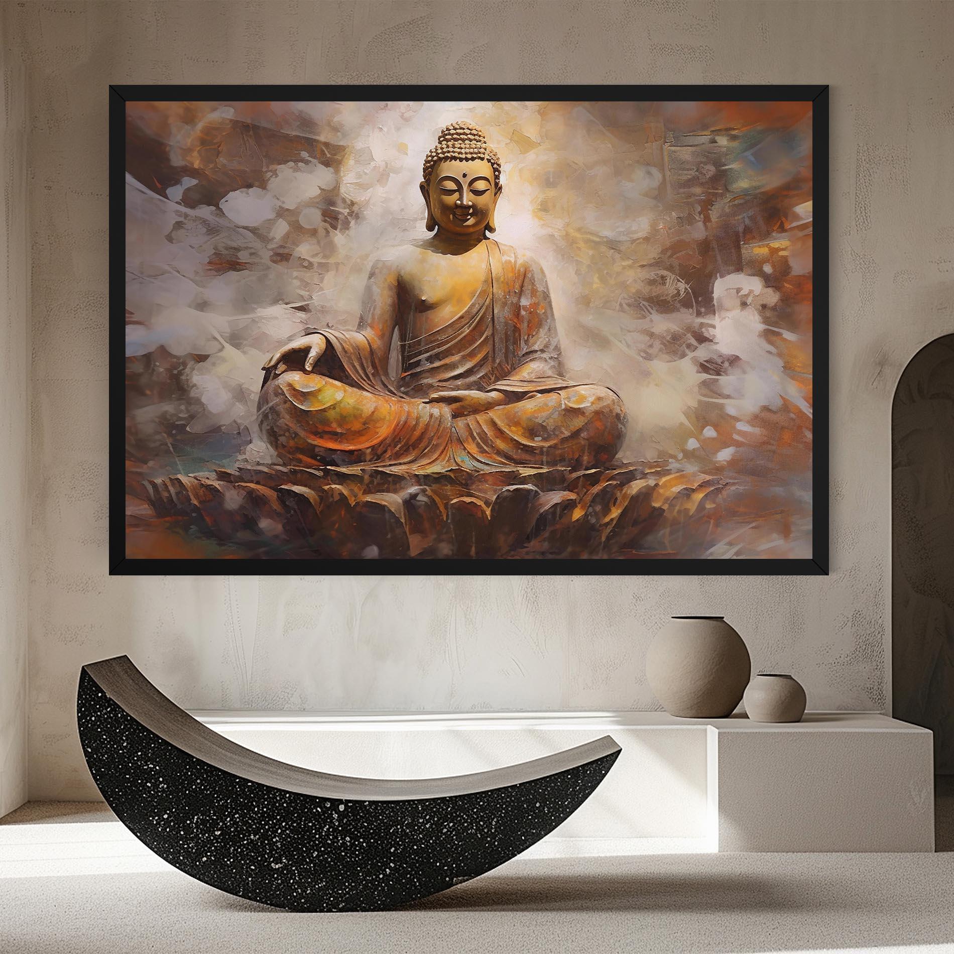 Tablou Canvas Cream Orange Buddha mockup 8