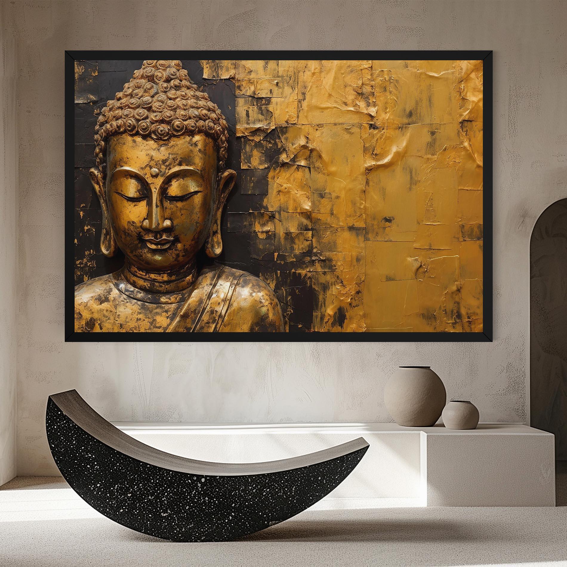 Tablou Canvas Gold Paint Buddha mockup 8