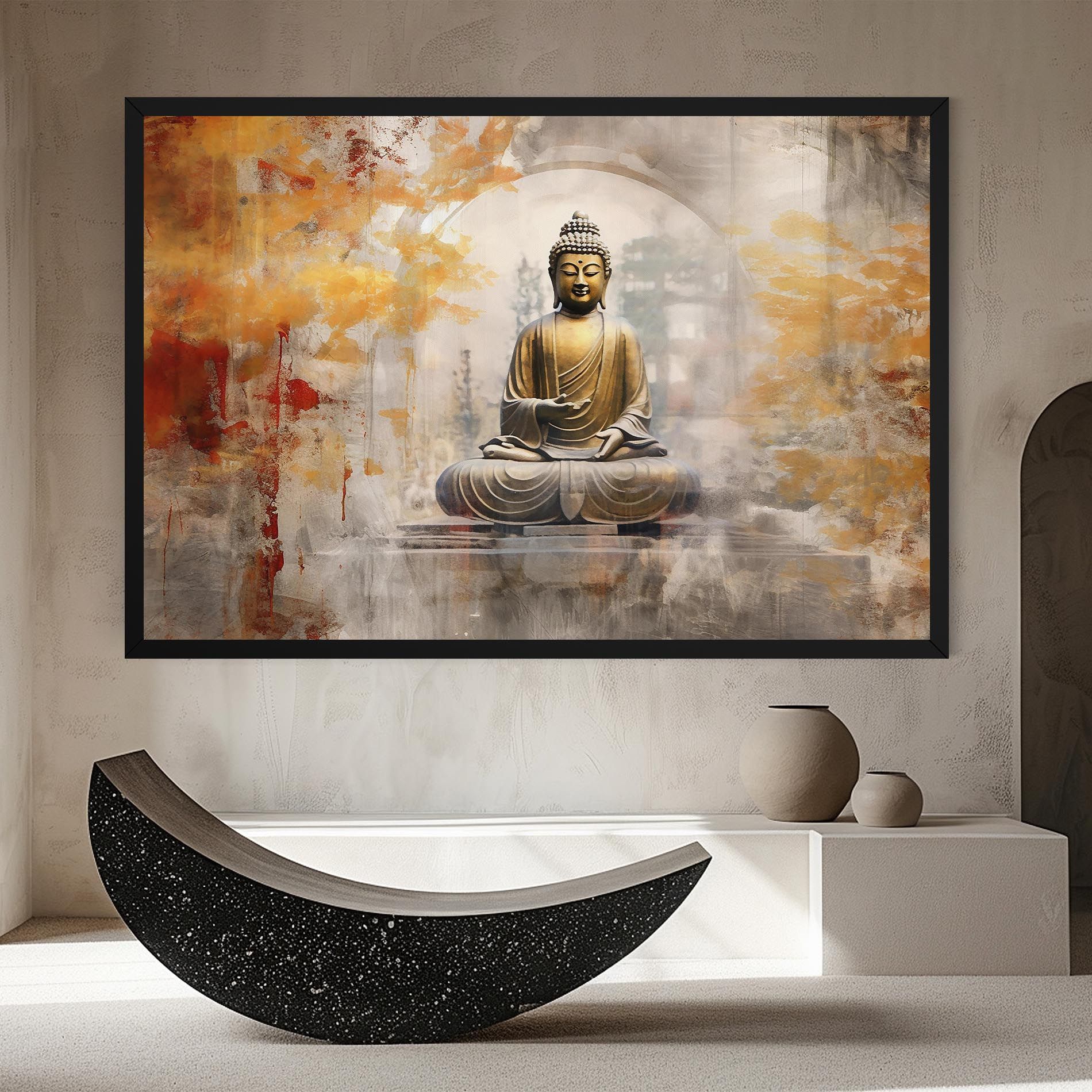 Grey Gold Buddha mockup 8