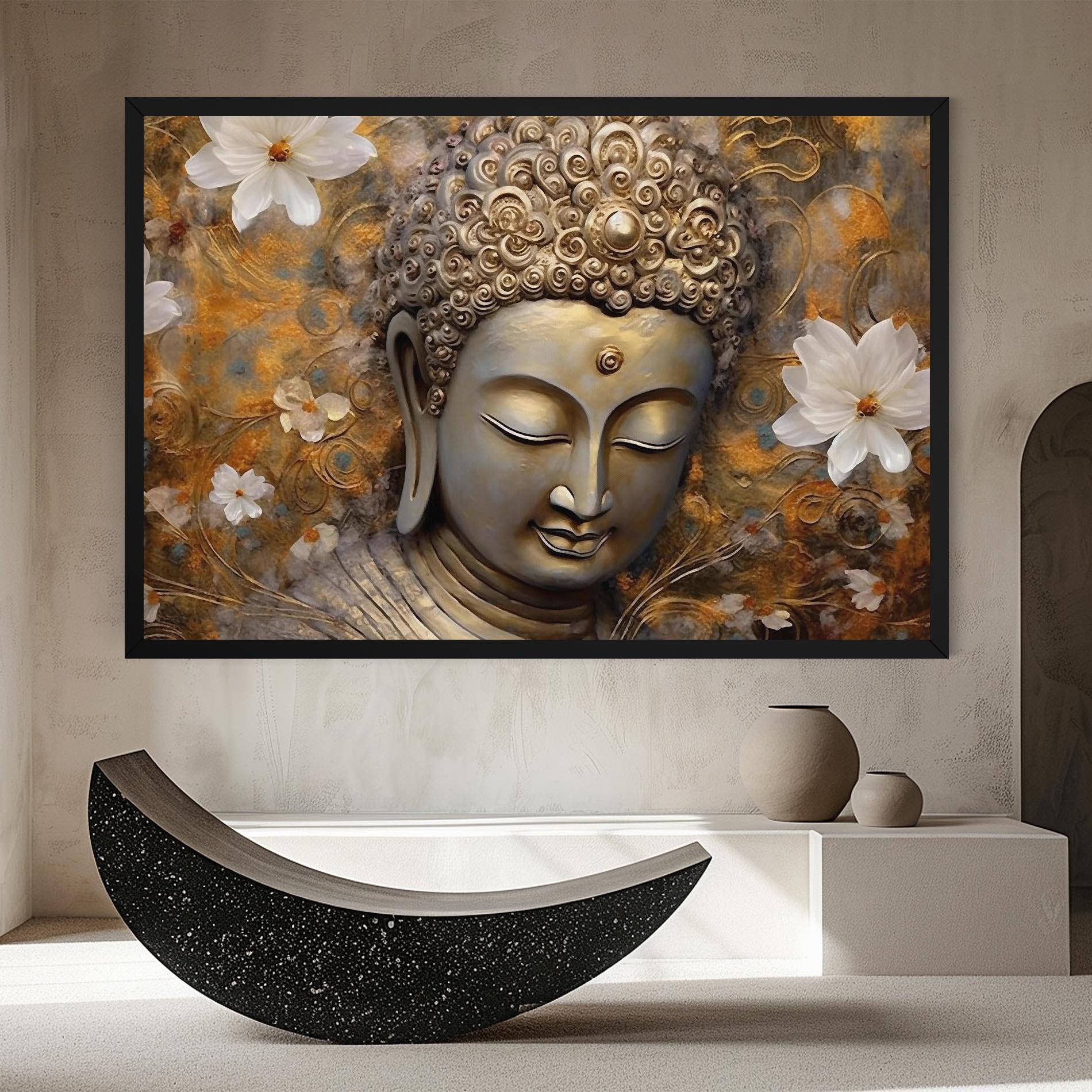 Tablou Canvas White Flower Buddha Art mockup 8