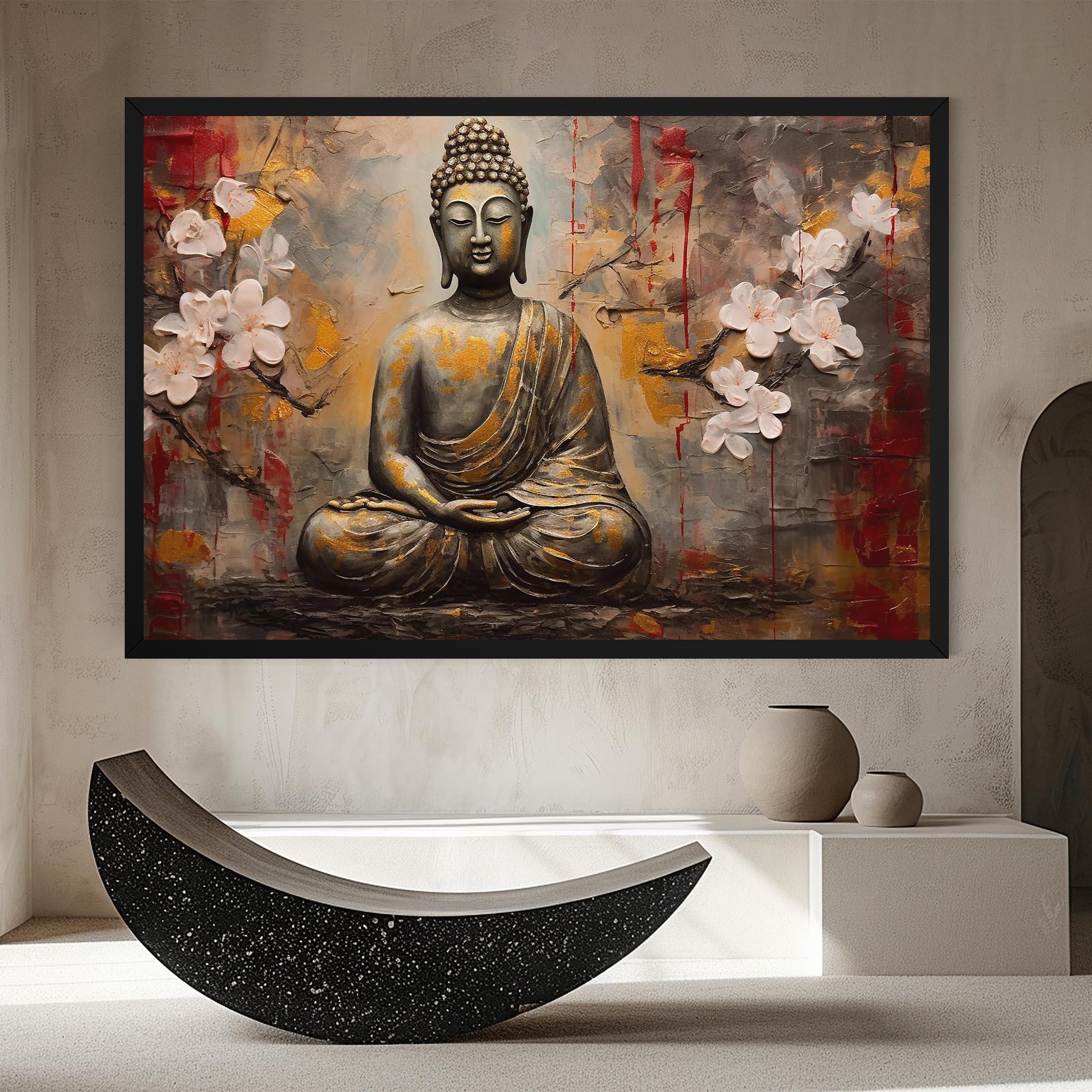 Tablou Canvas White Red Buddha mockup 8