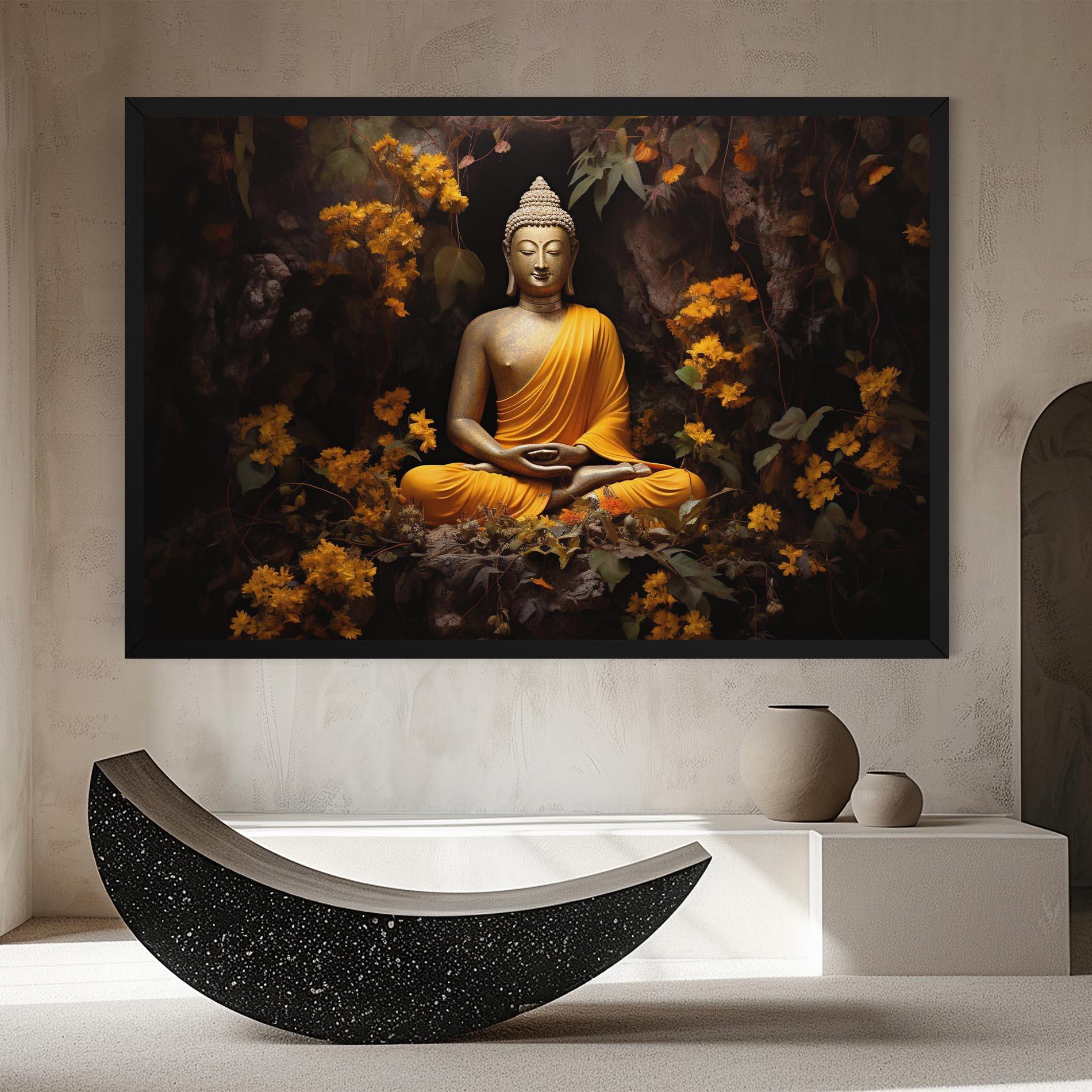 Tablou Canvas Yellow Light Buddha mockup 8
