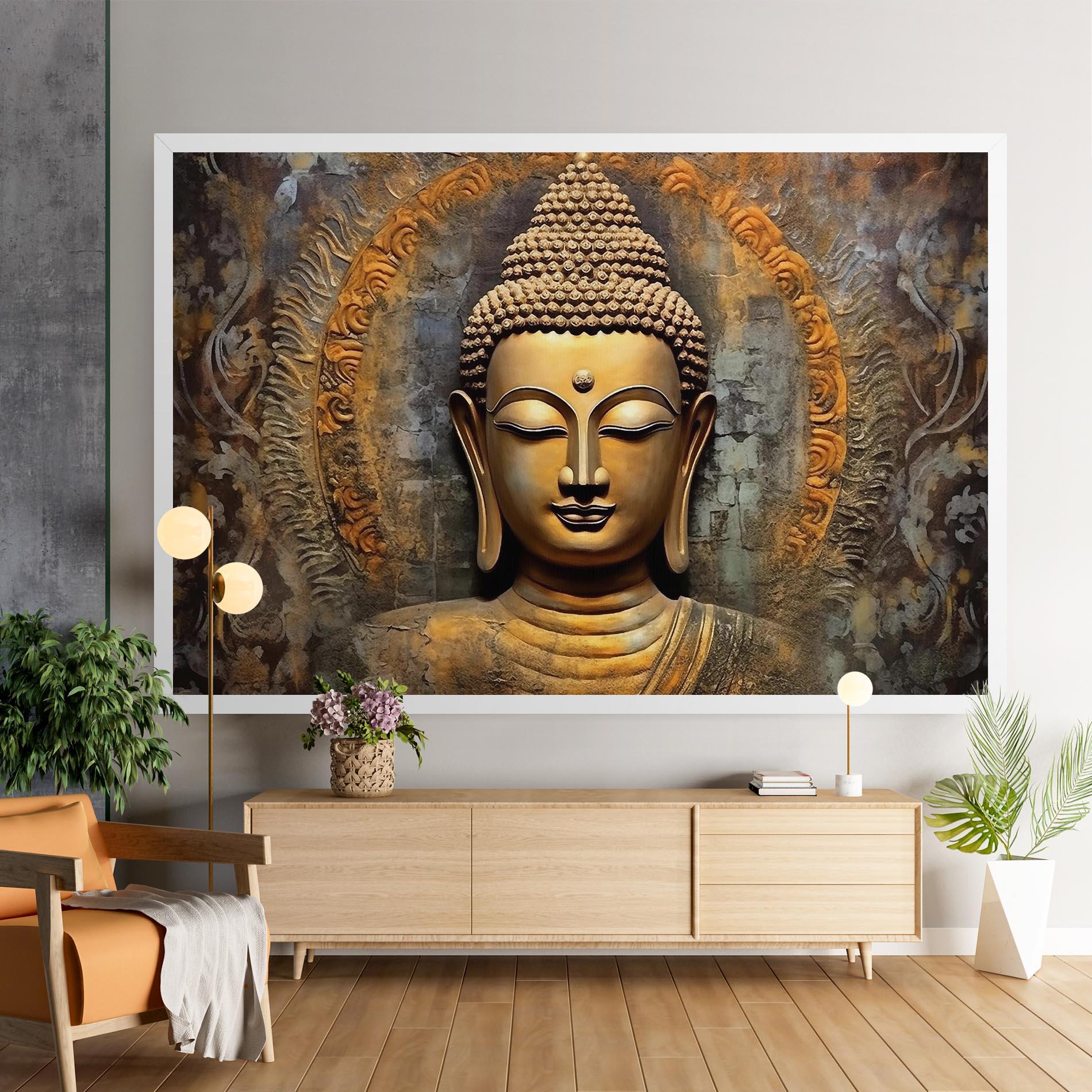 Tablou Canvas Buddha 3d Head mockup 9