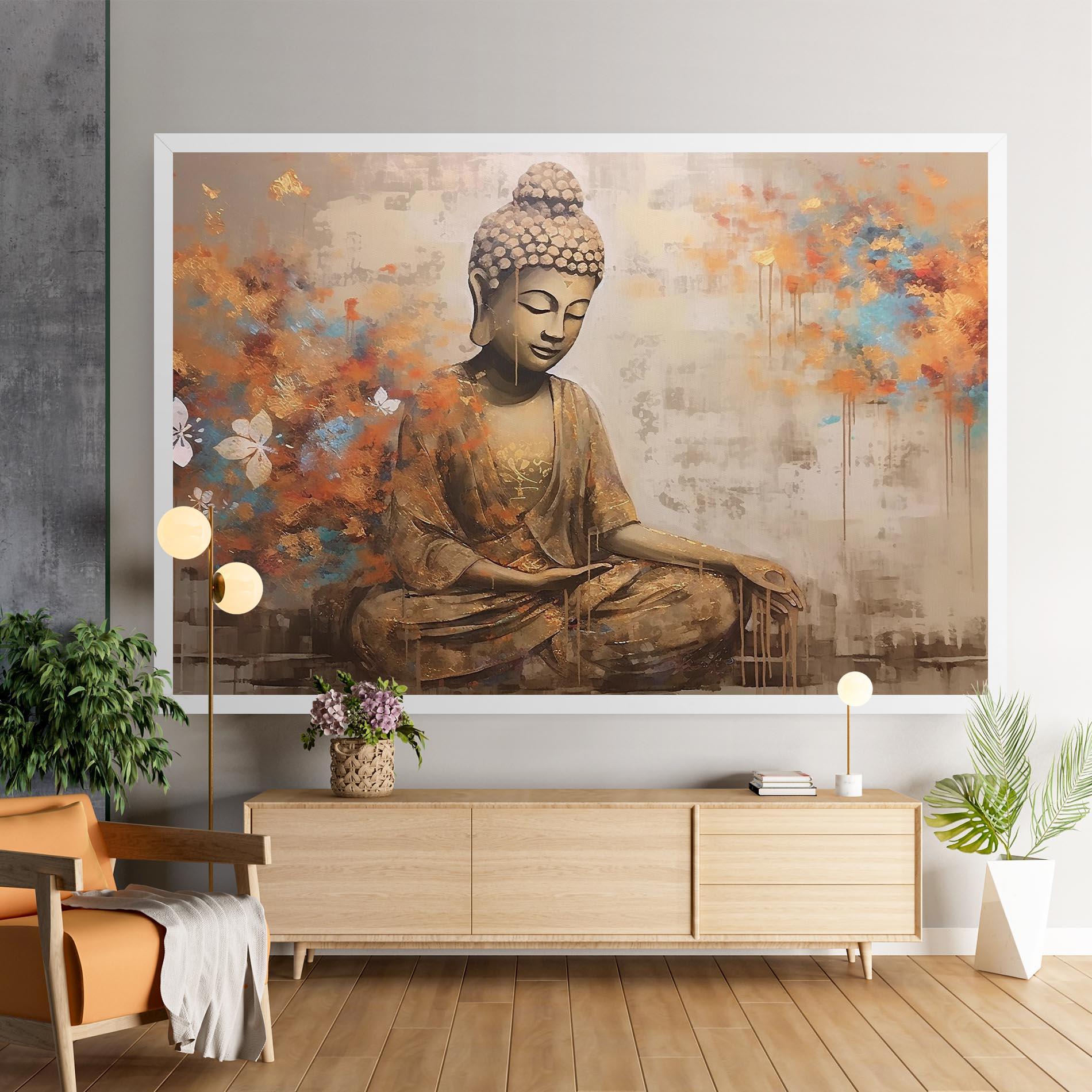 Tablou Canvas Buddha Cream Blue mockup 9