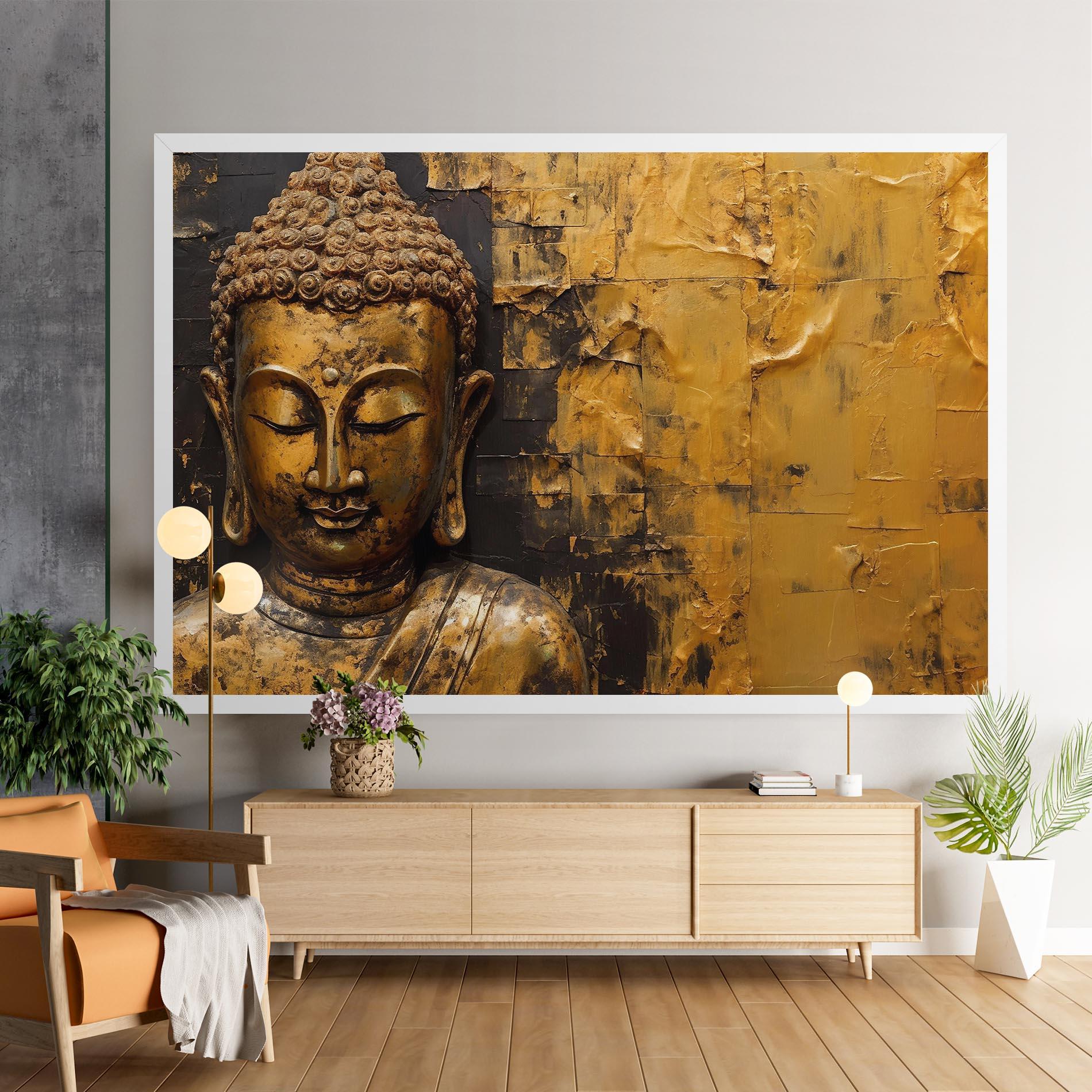 Tablou Canvas Gold Paint Buddha mockup 9