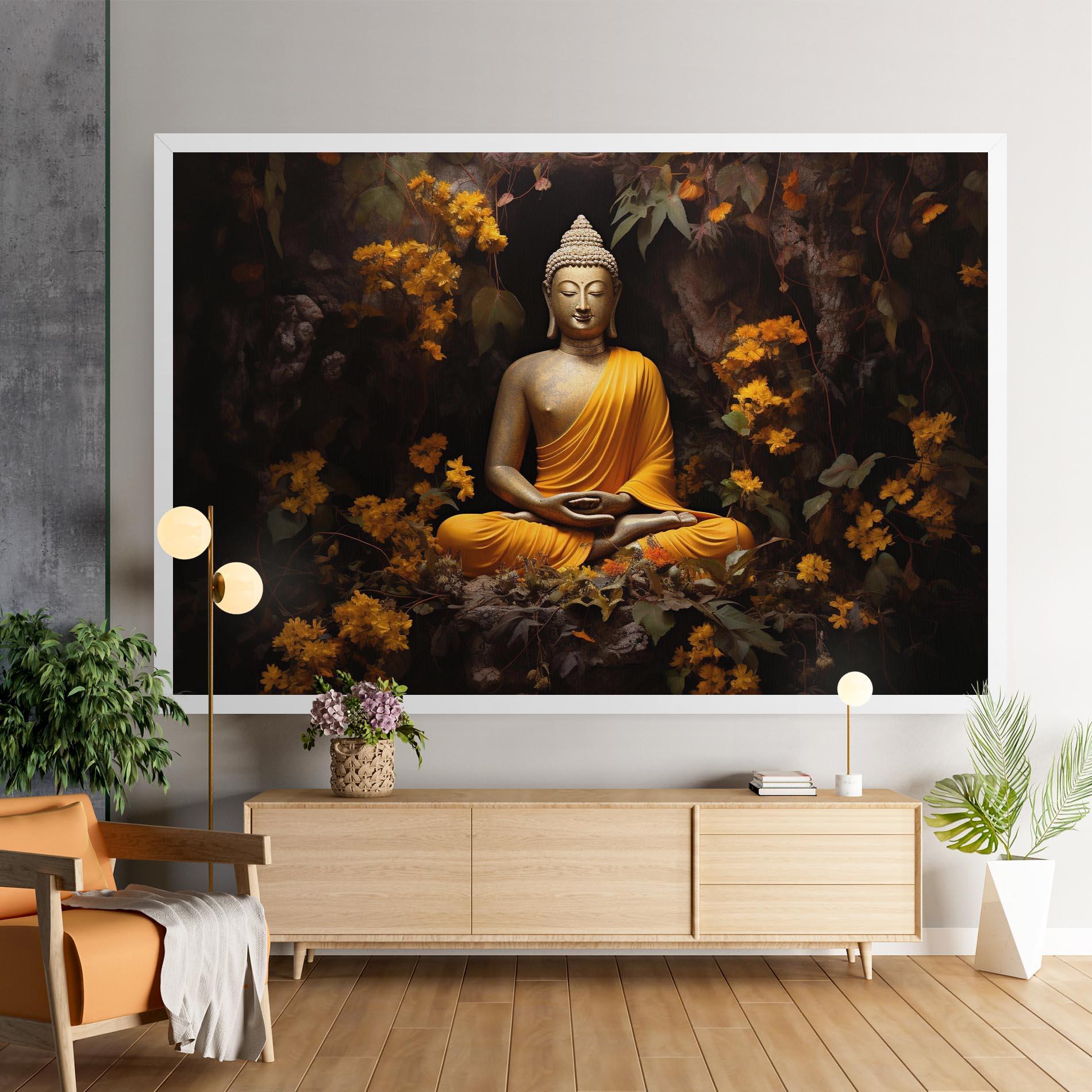 Tablou Canvas Yellow Light Buddha mockup 9