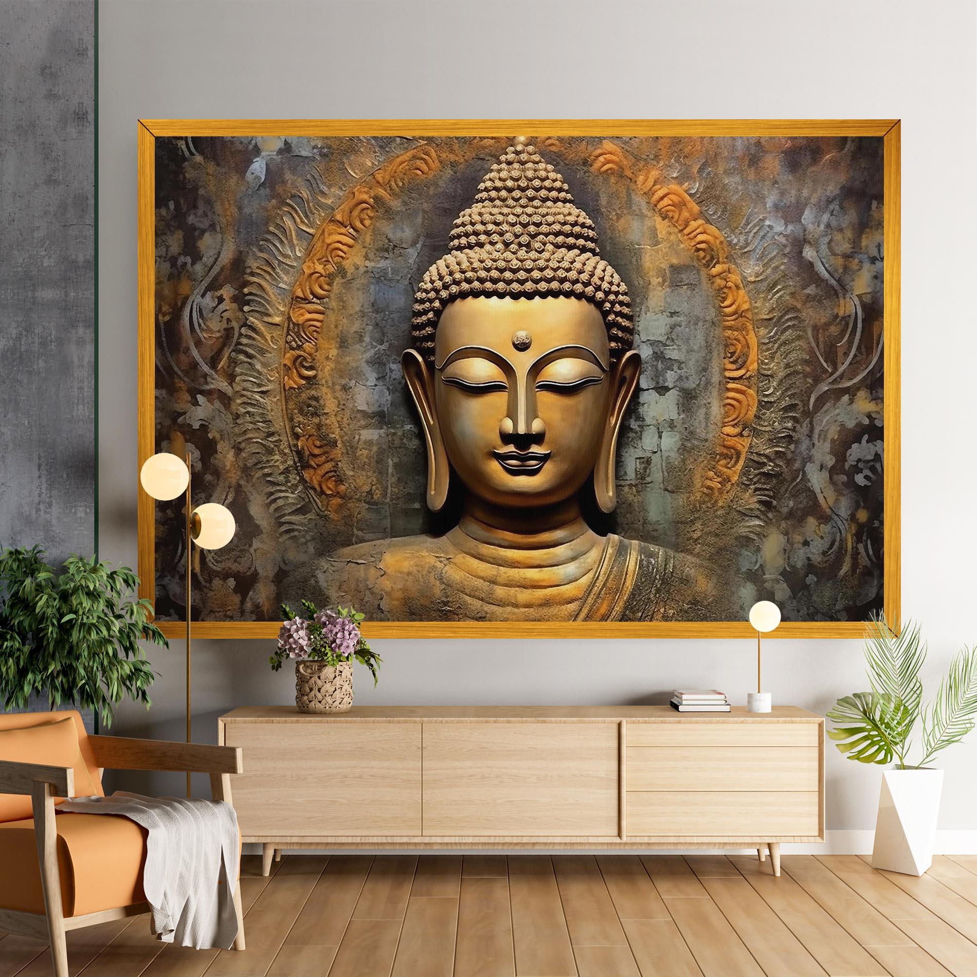 Tablou Canvas Buddha 3d Head mockup 9