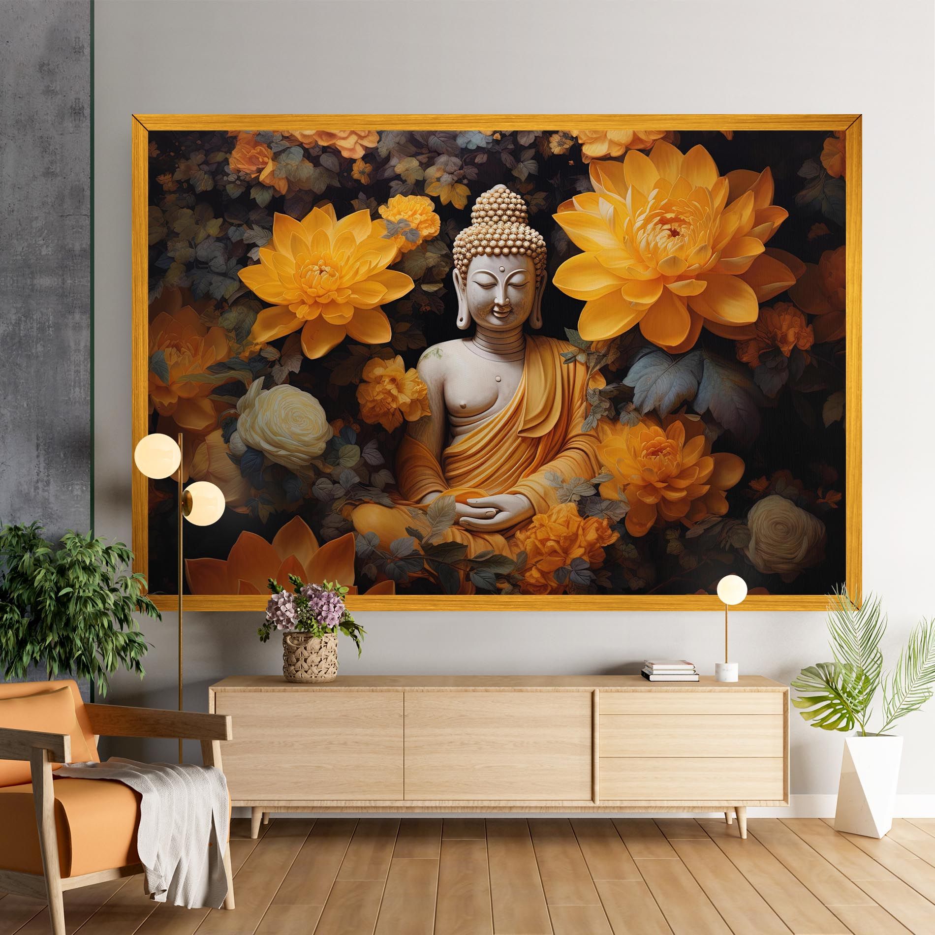 Buddha Big Flowers mockup 9