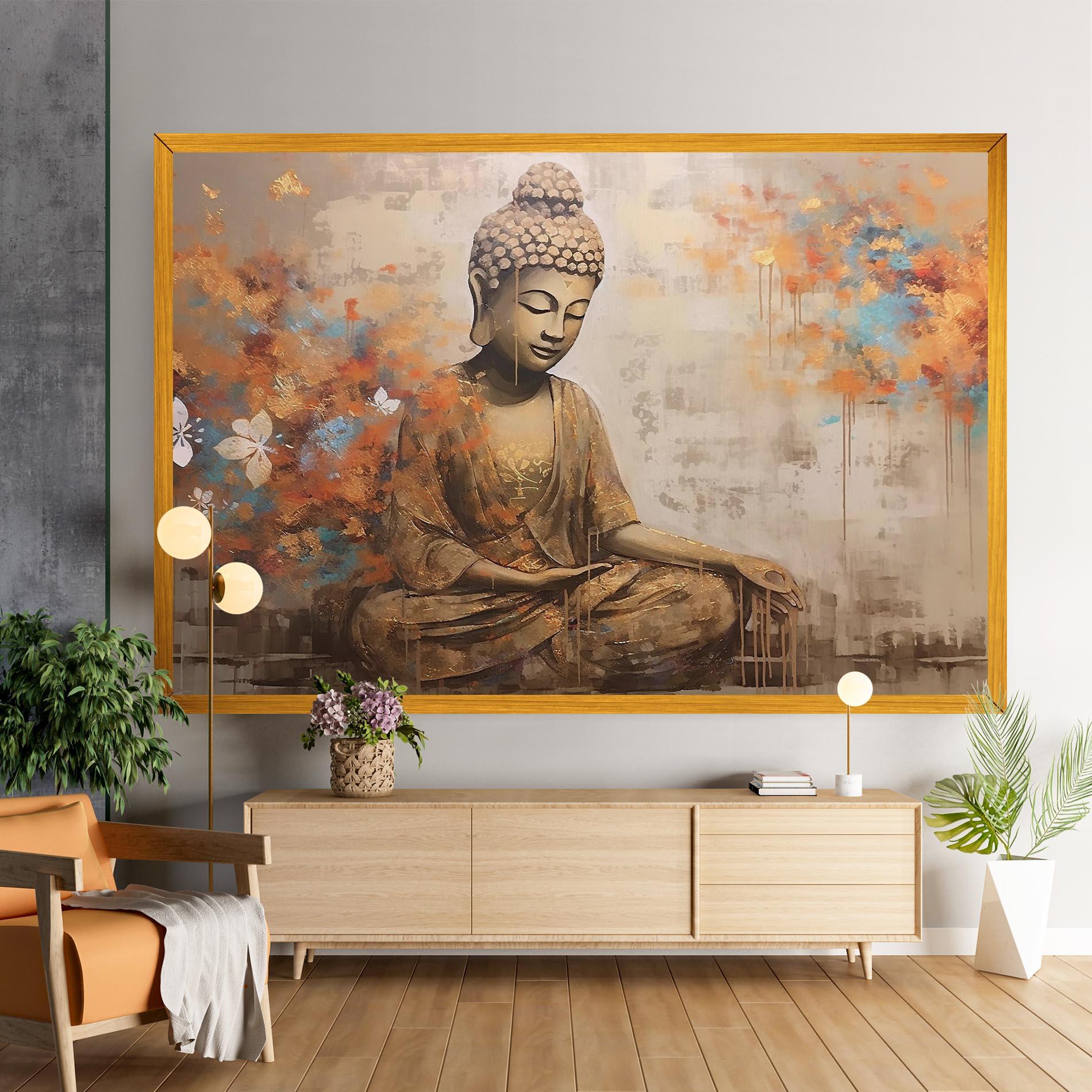 Tablou Canvas Buddha Cream Blue mockup 9