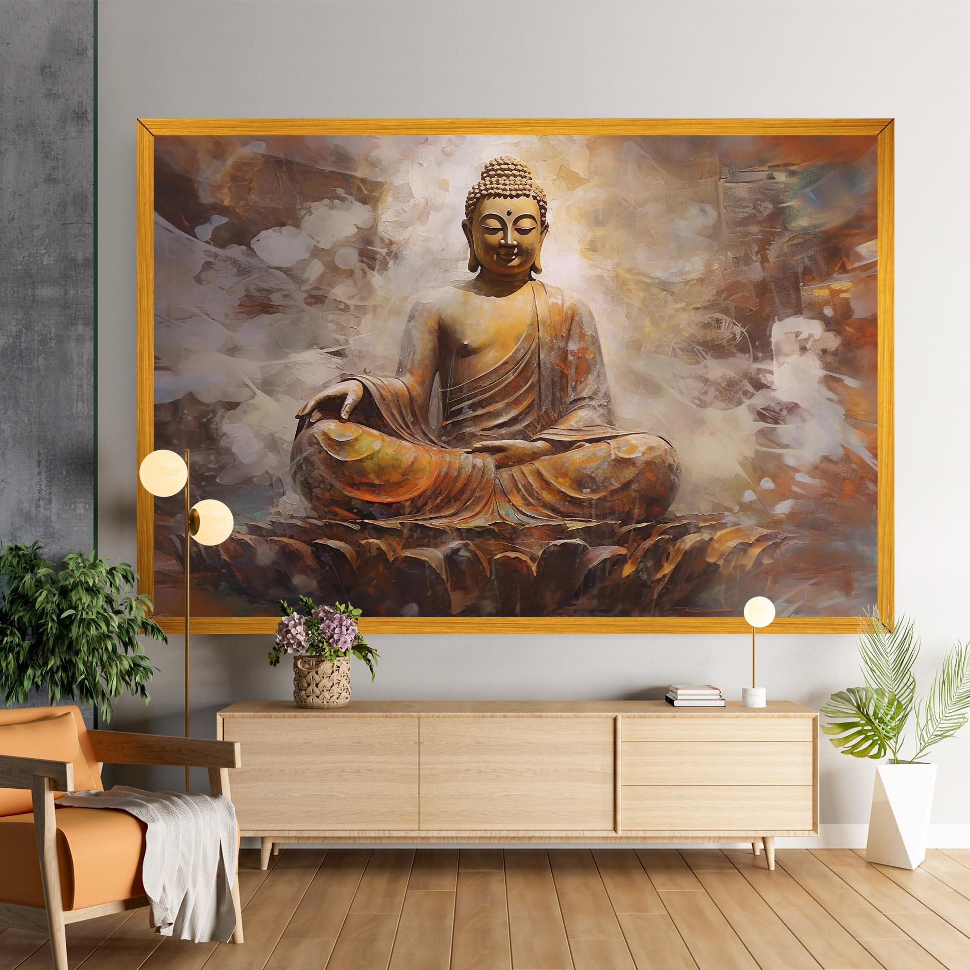 Tablou Canvas Cream Orange Buddha mockup 9