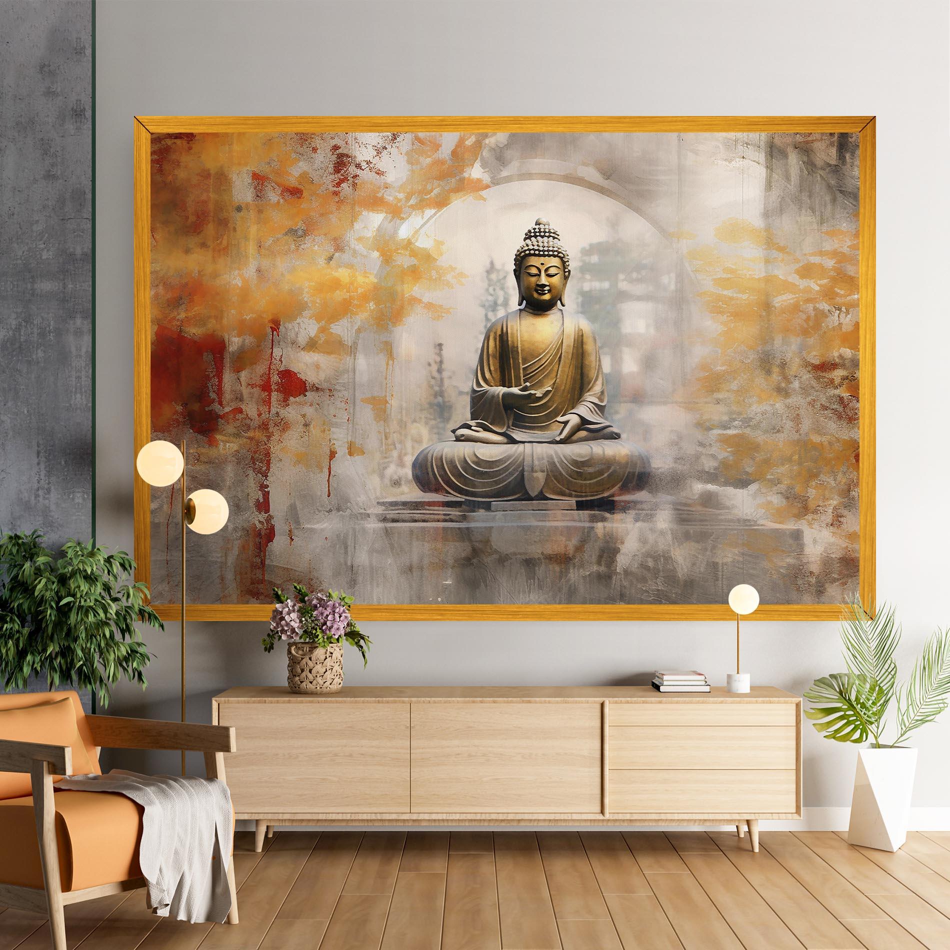 Tablou Canvas Grey Gold Buddha mockup 9