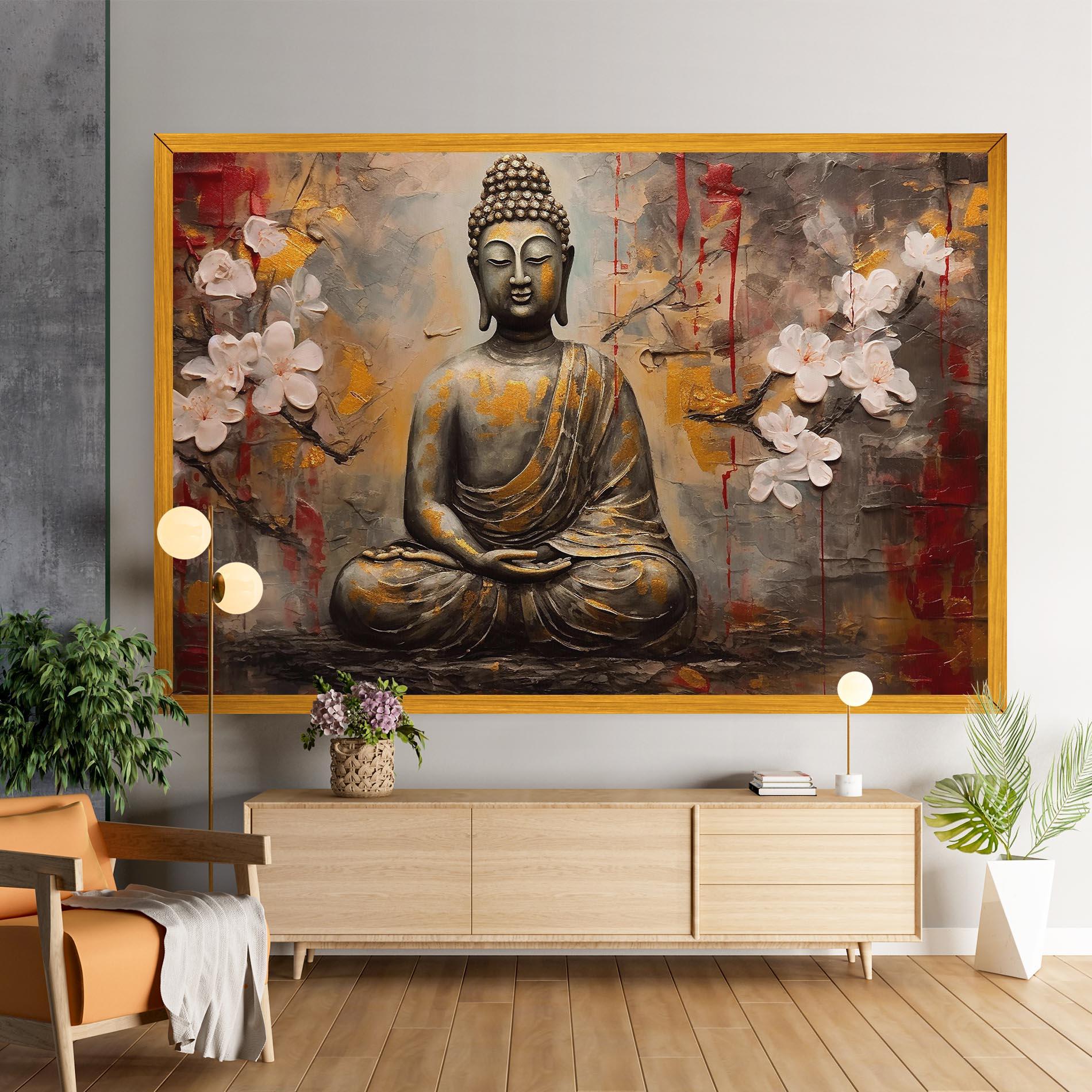 Tablou Canvas White Red Buddha mockup 9