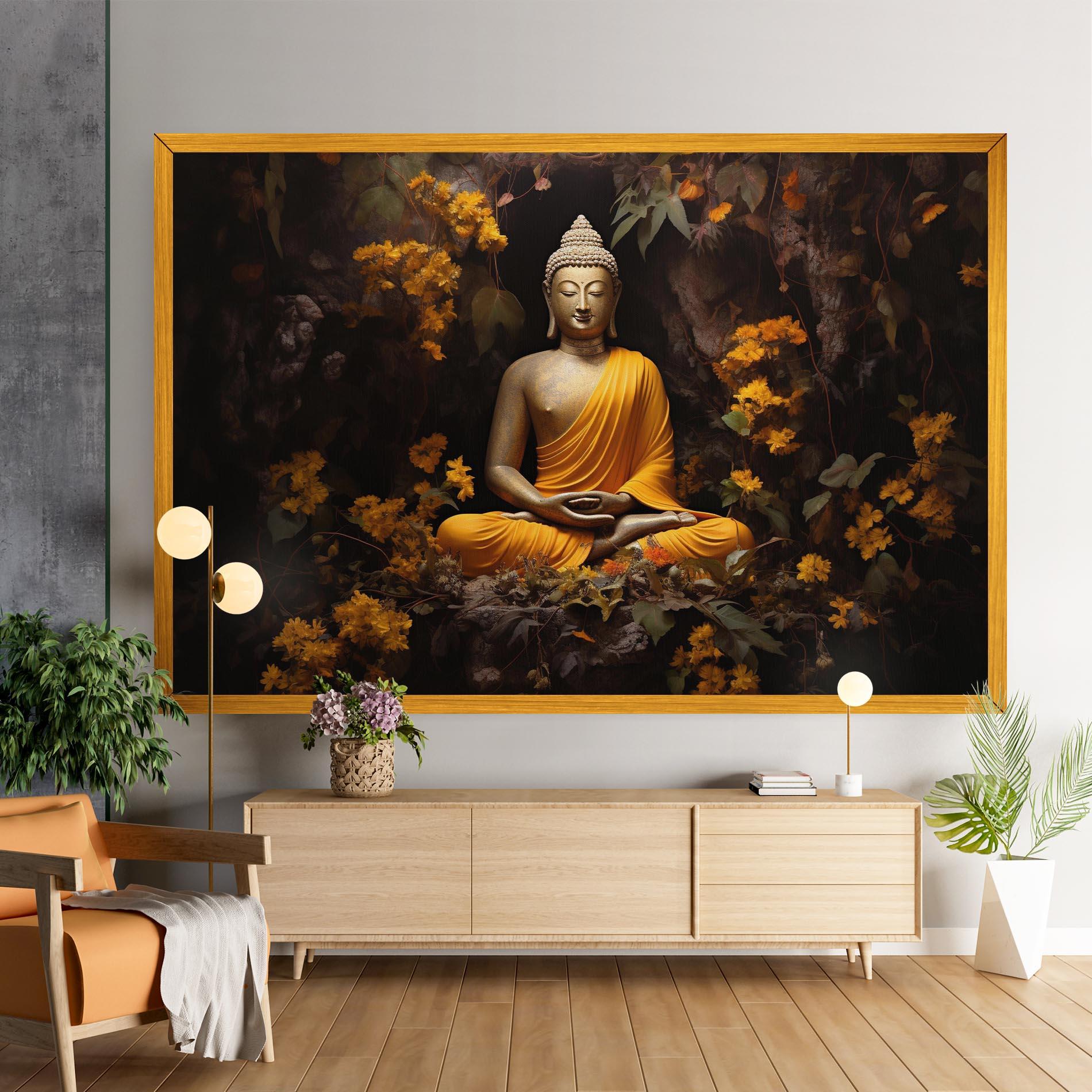 Tablou Canvas Yellow Light Buddha mockup 9
