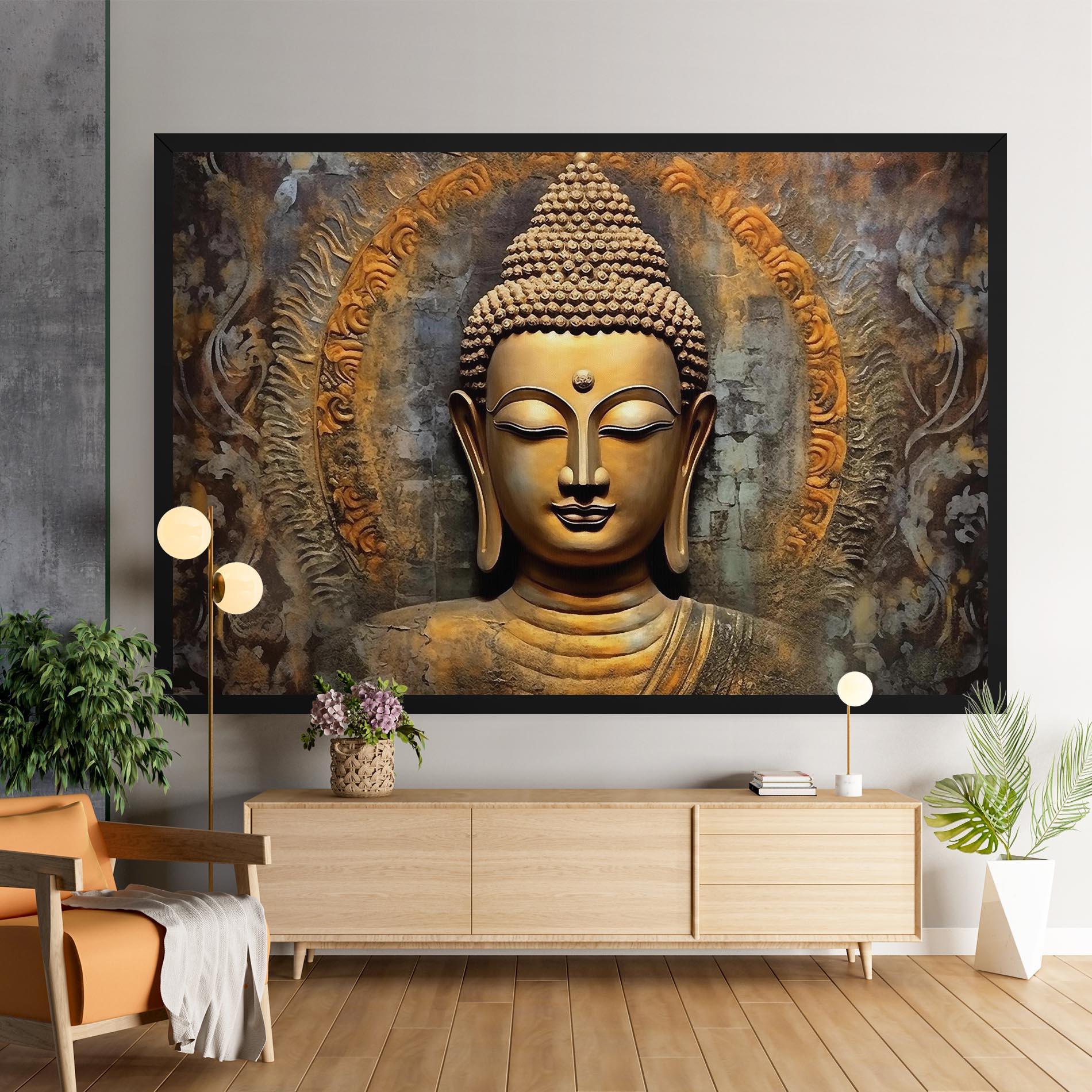 Tablou Canvas Buddha 3d Head mockup 9